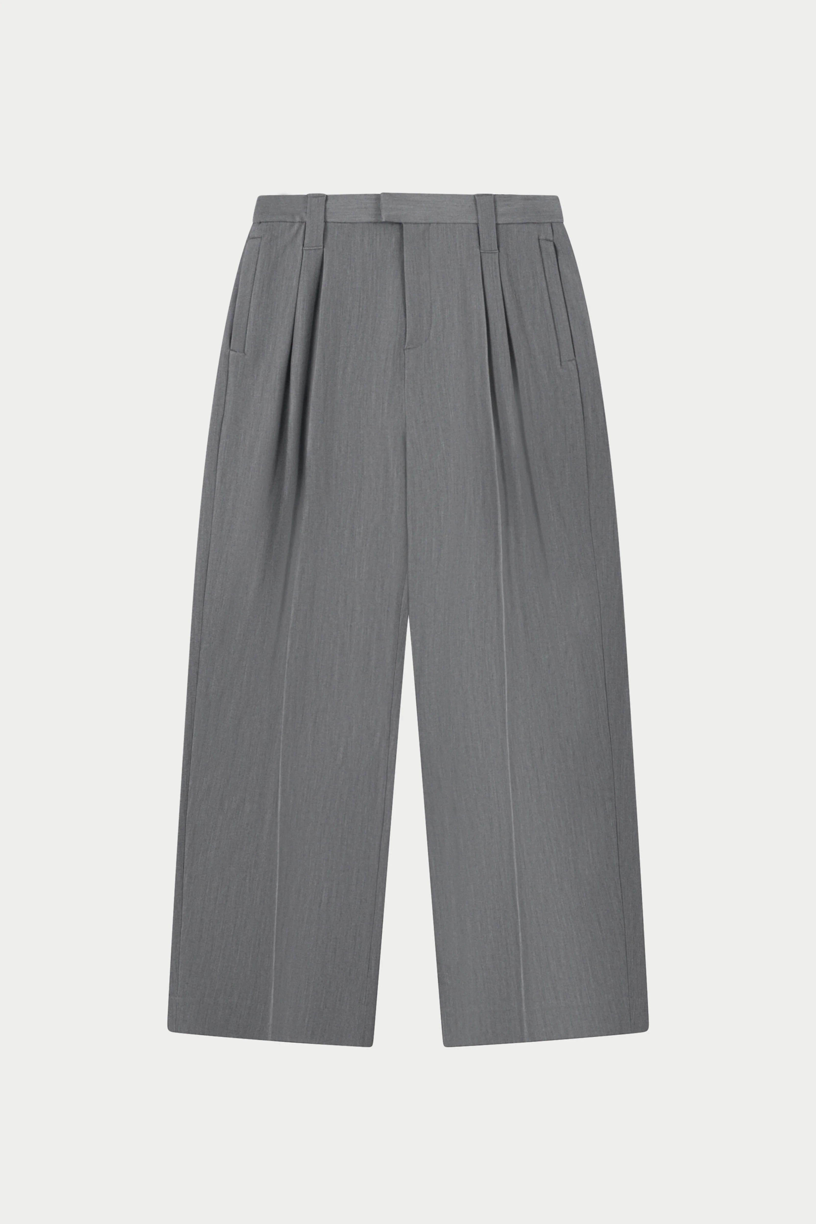 BARREL LEG TAILORED TROUSERS - GREY