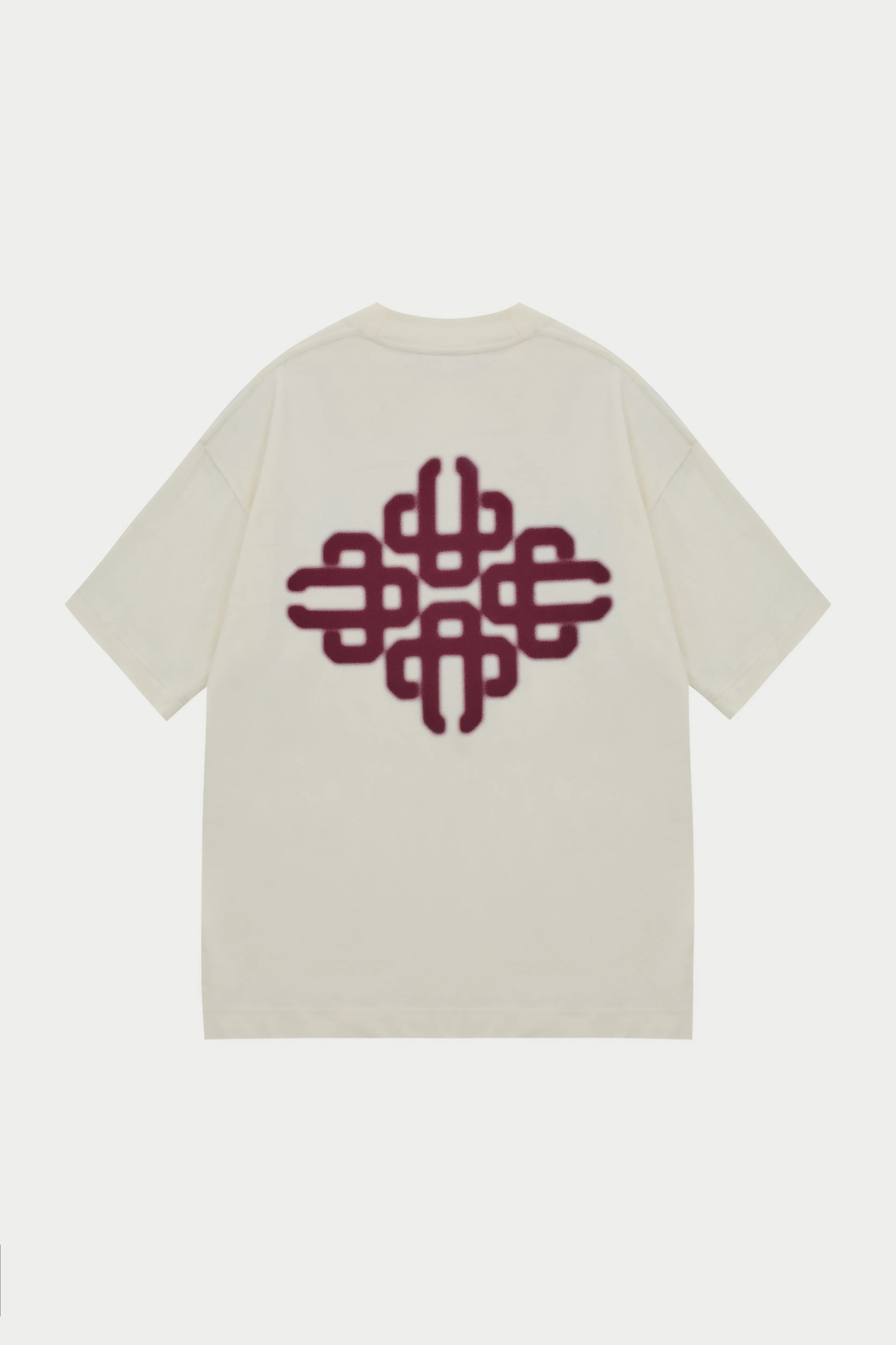 BLURRED GRAPHIC EMBLEM T-SHIRT - BURGUNDY - Image 6