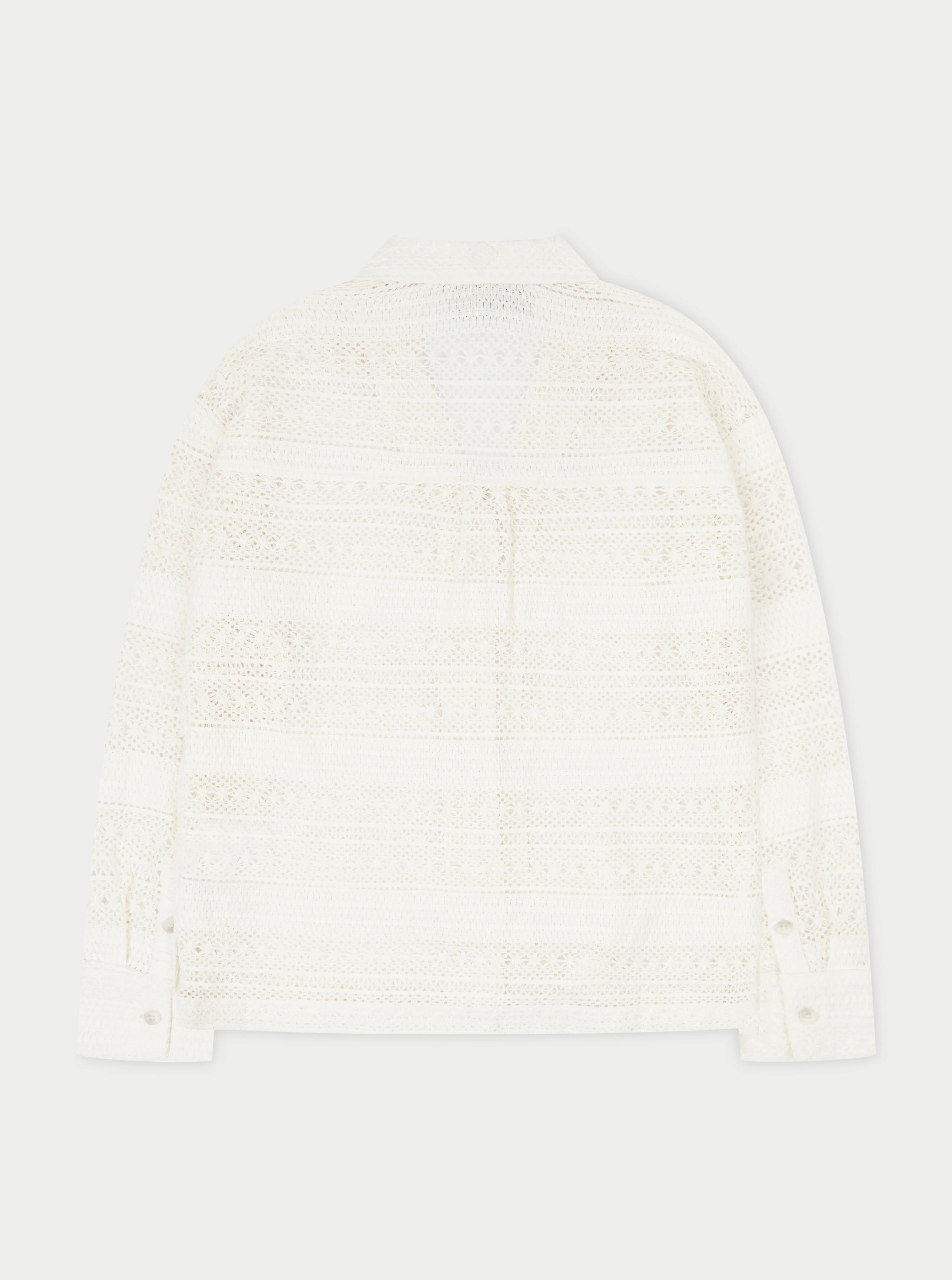 TEXTURED CROCHET SHIRT - OFF WHITE - Image 8