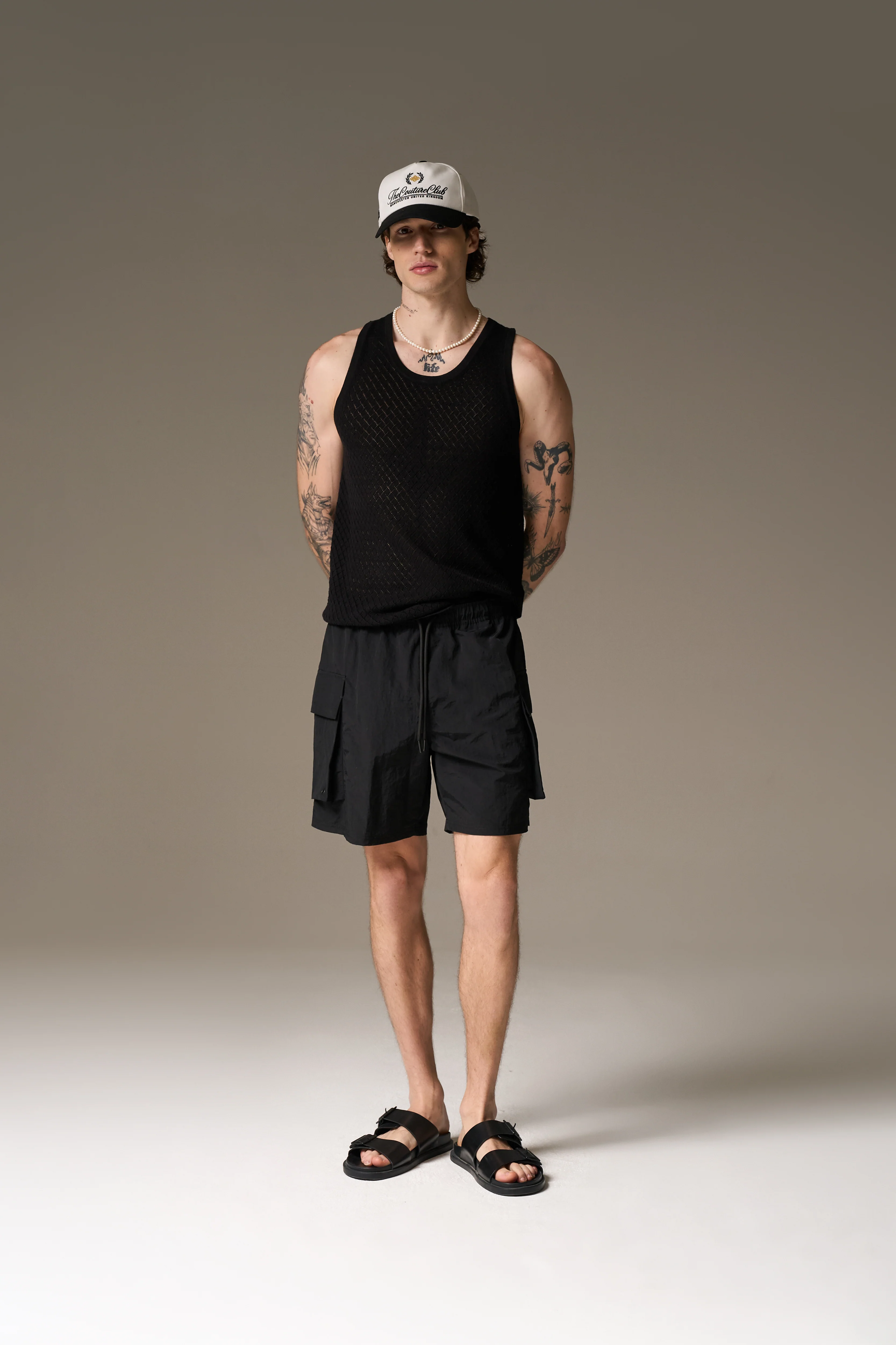 CARGO POCKET SWIM SHORTS - BLACK - Image 3