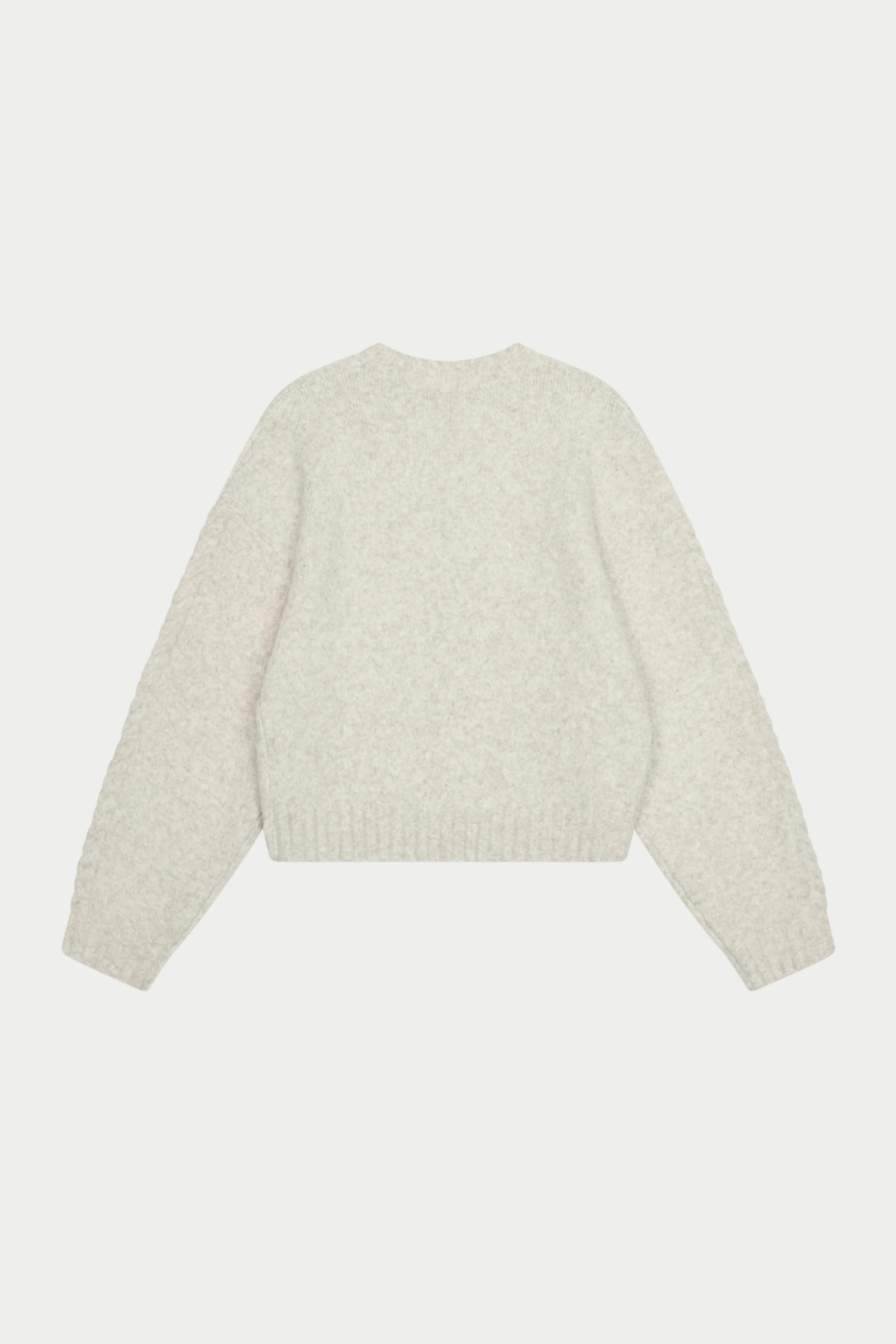 CONTRAST EMBLEM KNIT CREW - BEIGE - Image 7