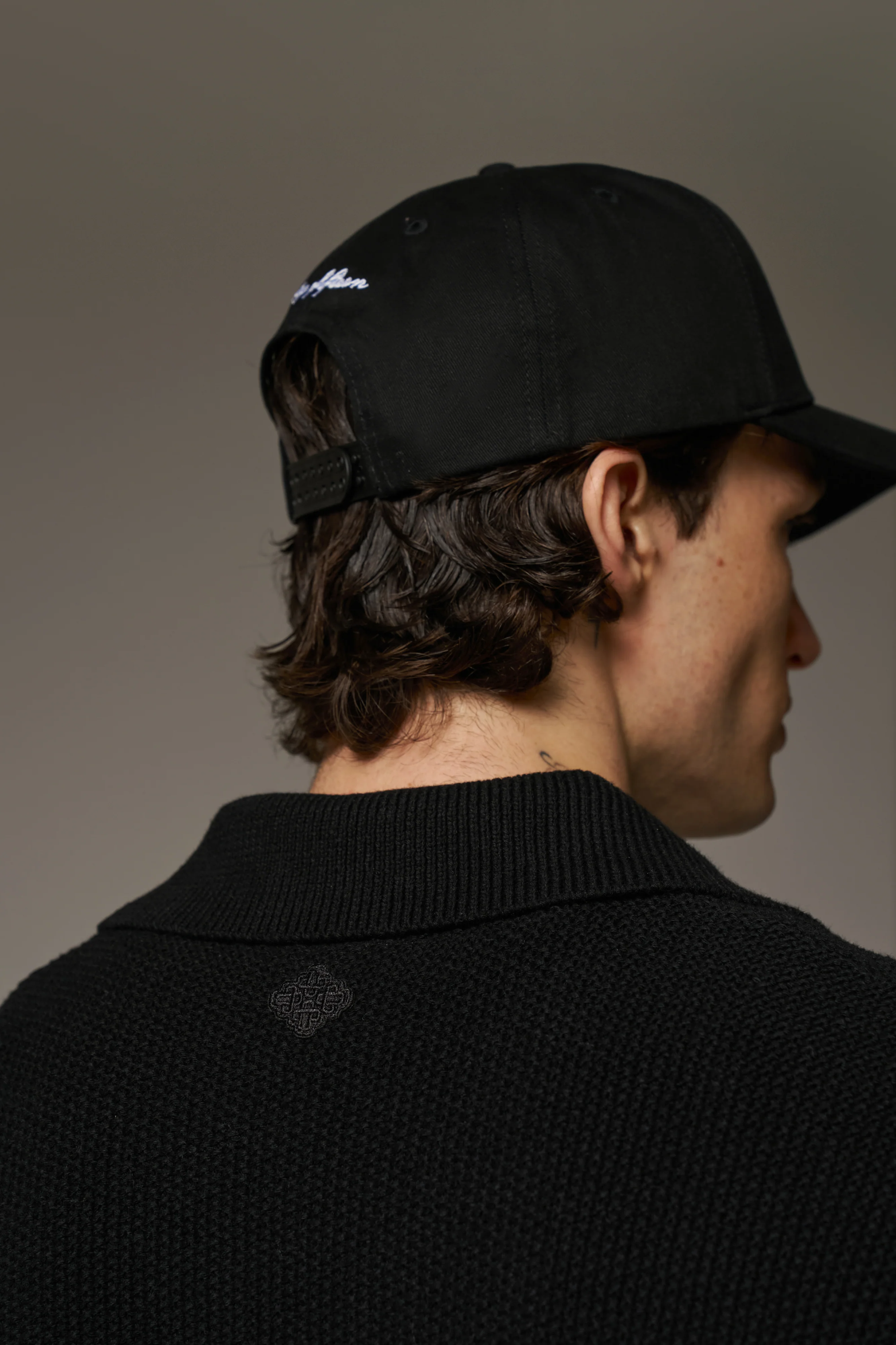CROCHET KNITTED EMBLEM POCKET SHIRT - BLACK - Image 5