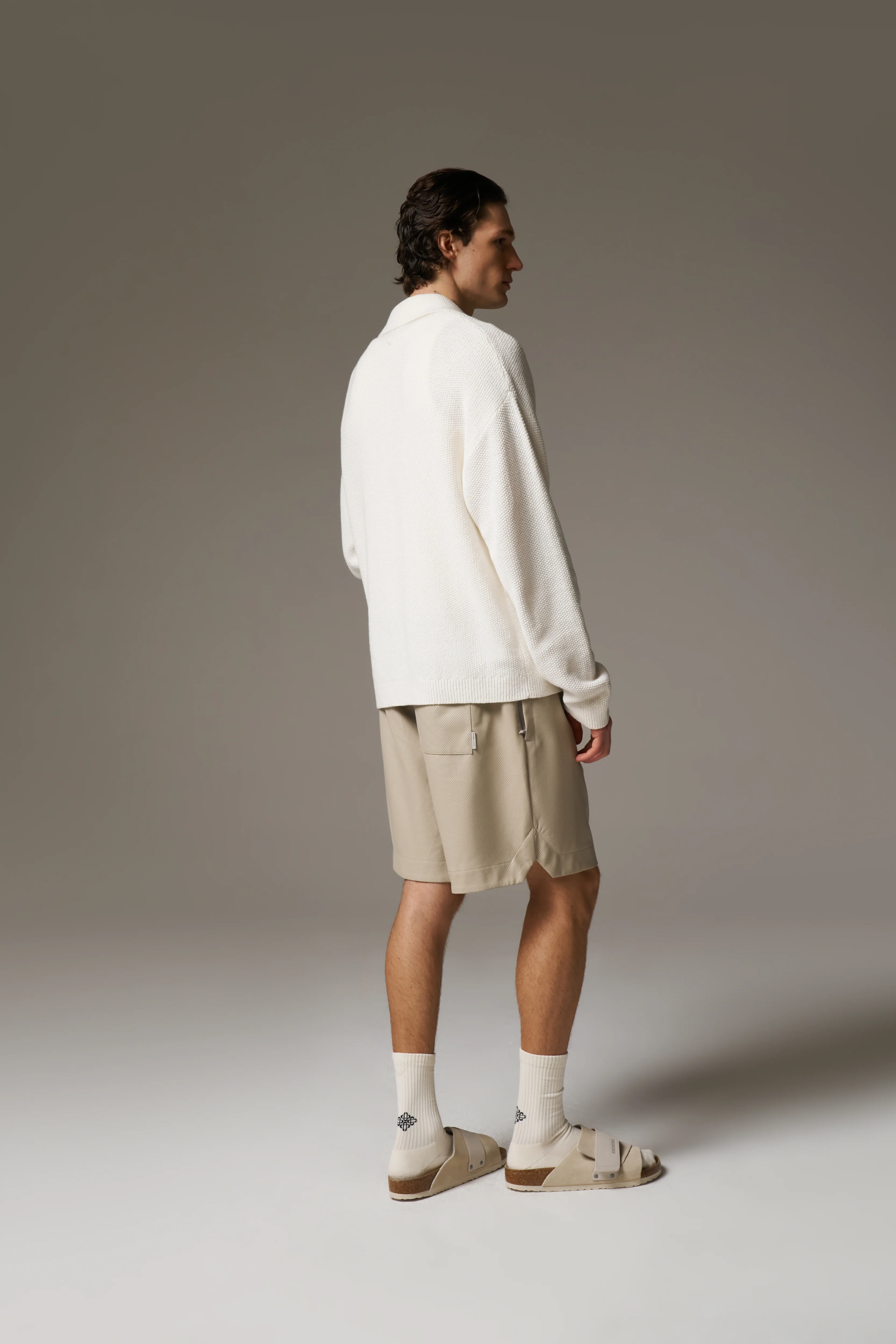 CROCHET KNITTED EMBLEM POCKET SHIRT - OFF WHITE - Image 10