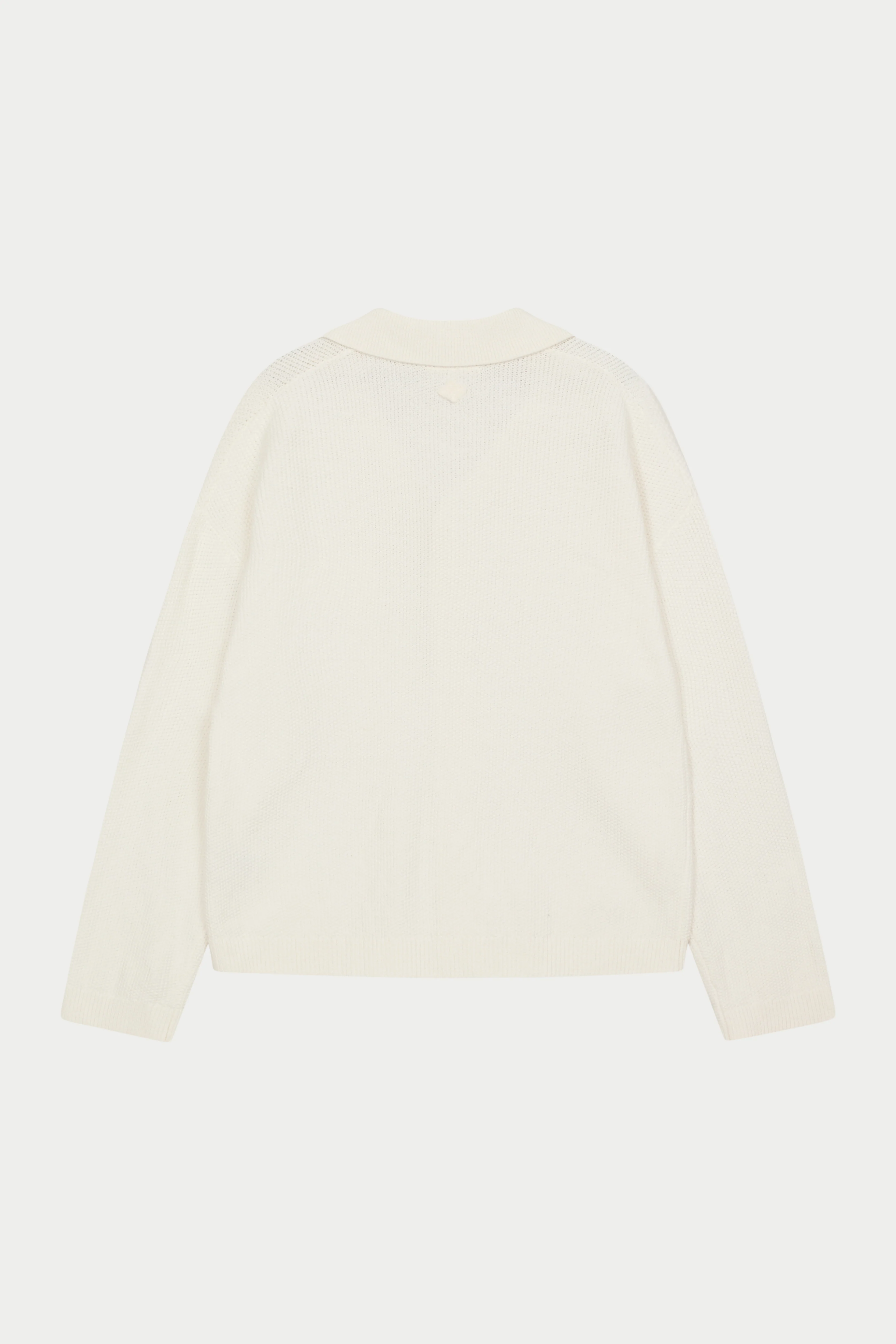 CROCHET KNITTED EMBLEM POCKET SHIRT - OFF WHITE - Image 14