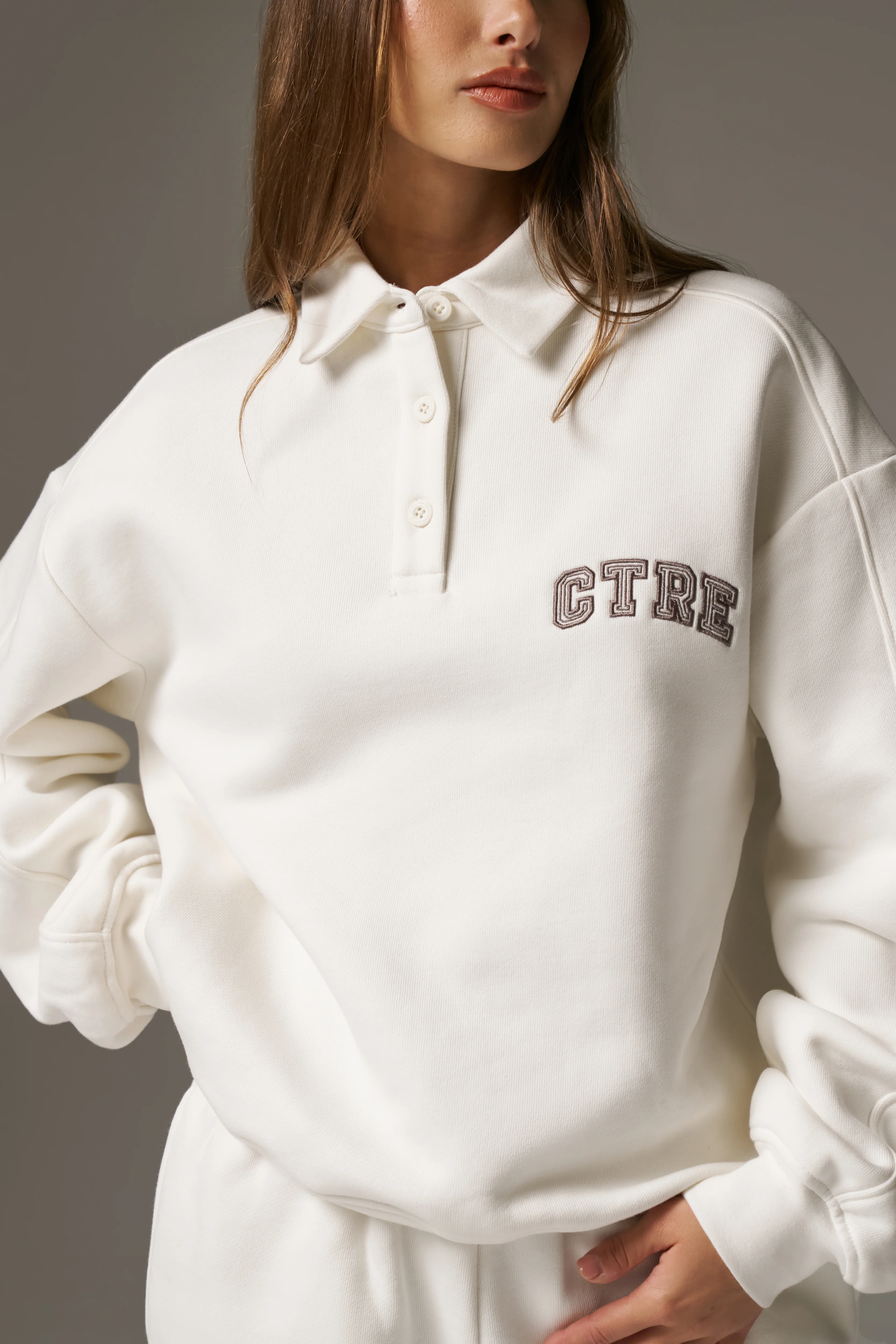 CTRE BUTTON THROUGH POLO - OFF WHITE - Image 4