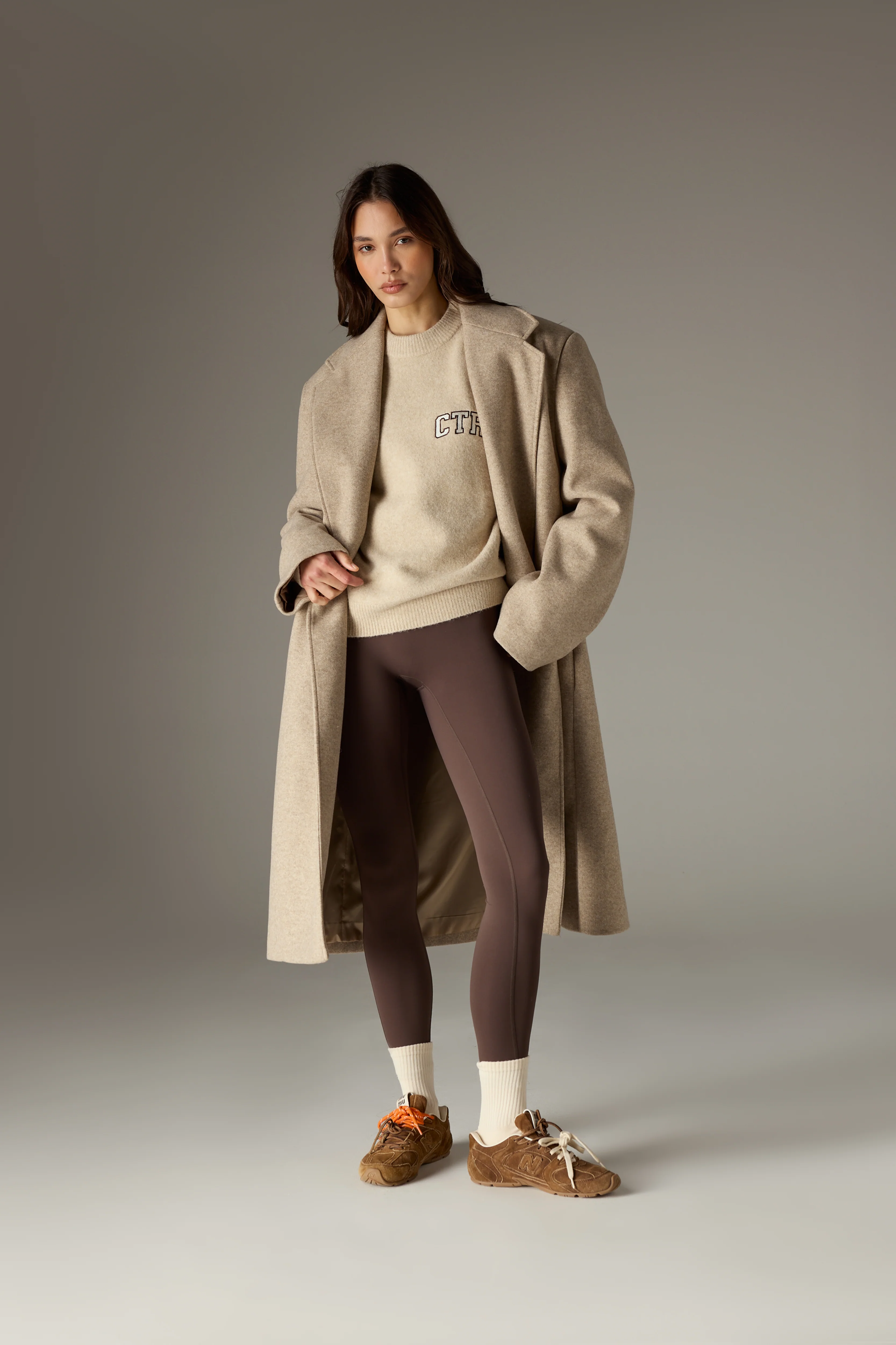 CTRE EMBROIDERED KNIT CREW - BEIGE MARL - Image 3