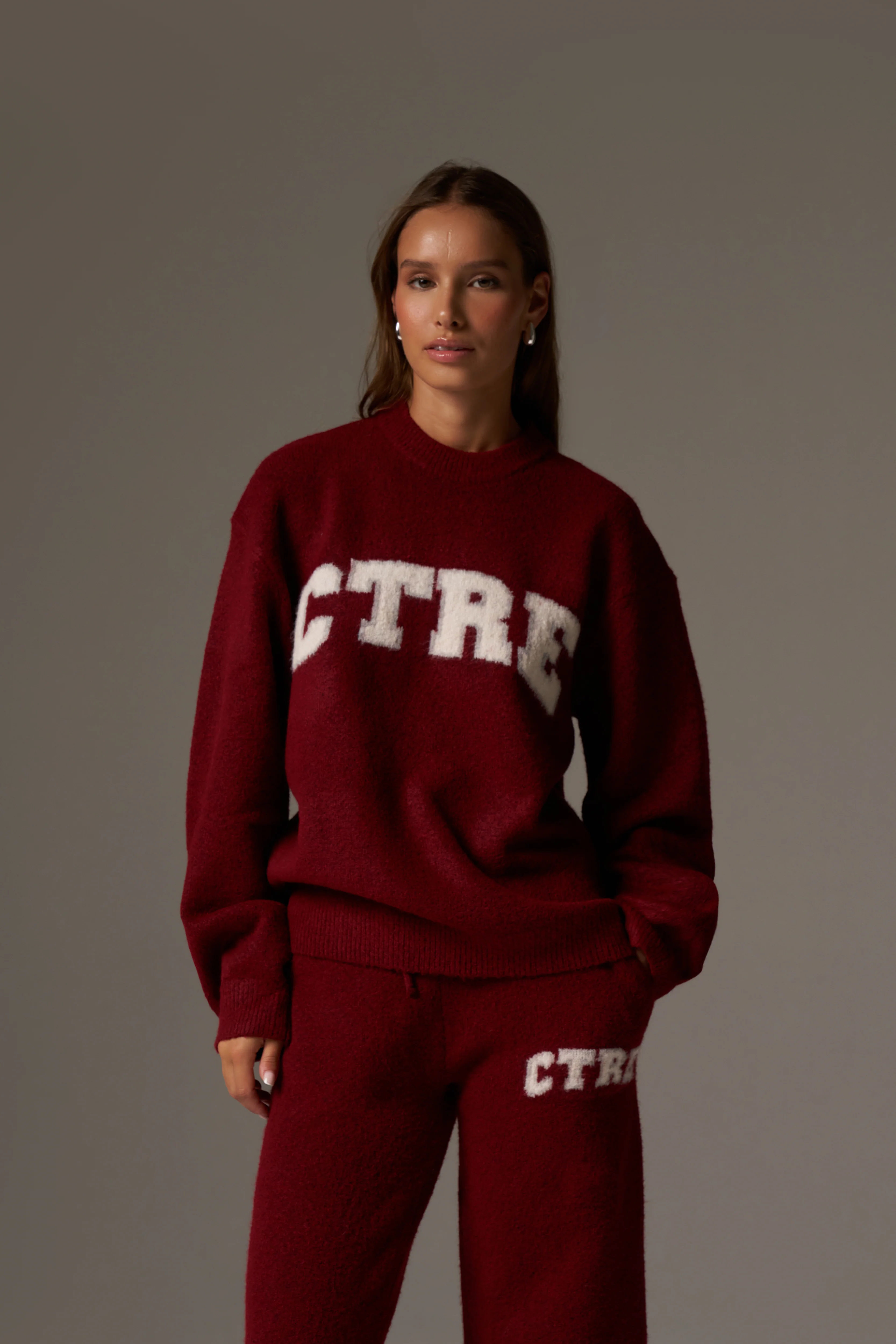 CTRE KNITTED SWEATSHIRT - BURGUNDY - Image 4