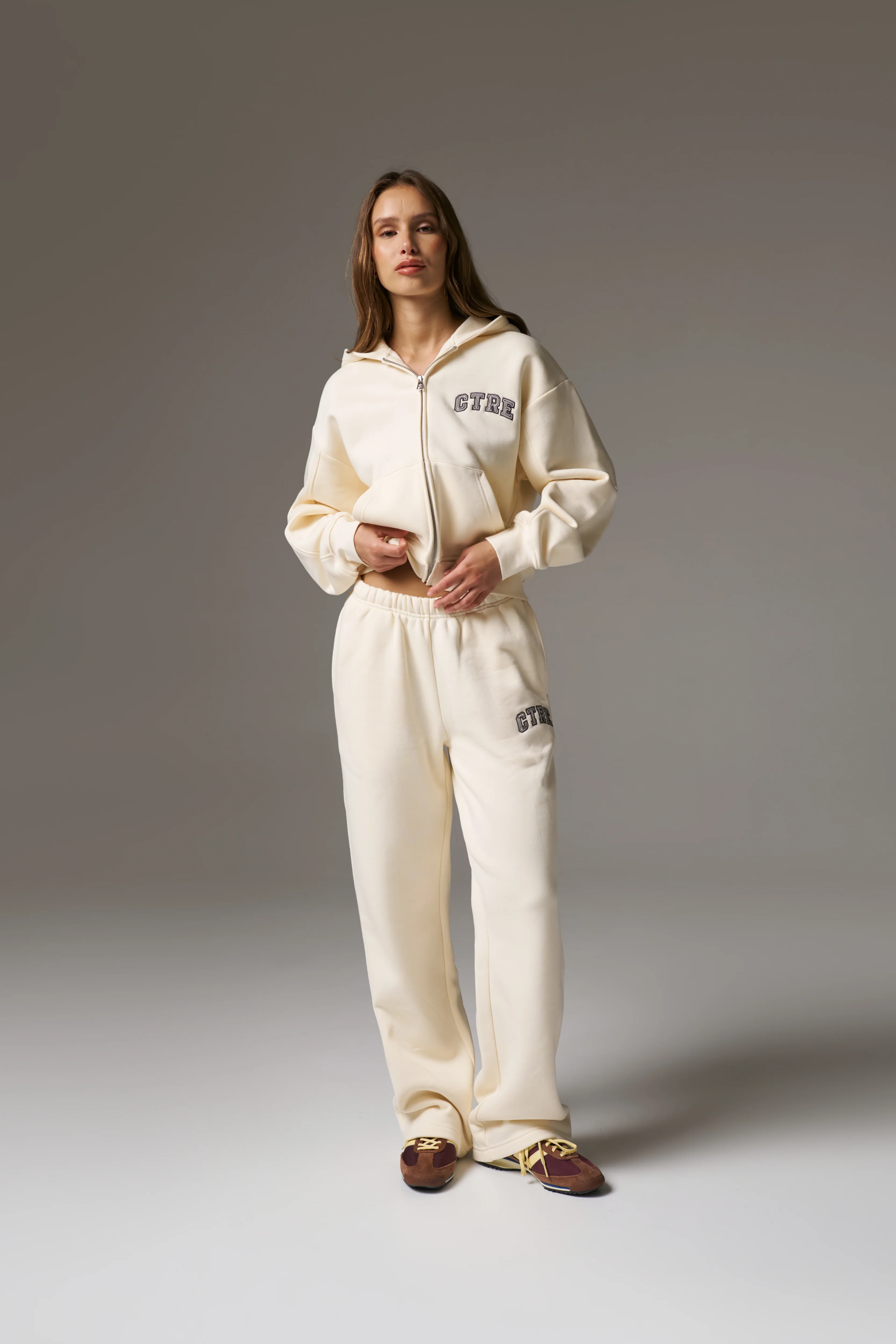 CTRE ZIP THROUGH RELAXED HOODIE - BUTTERMILK - Image 8
