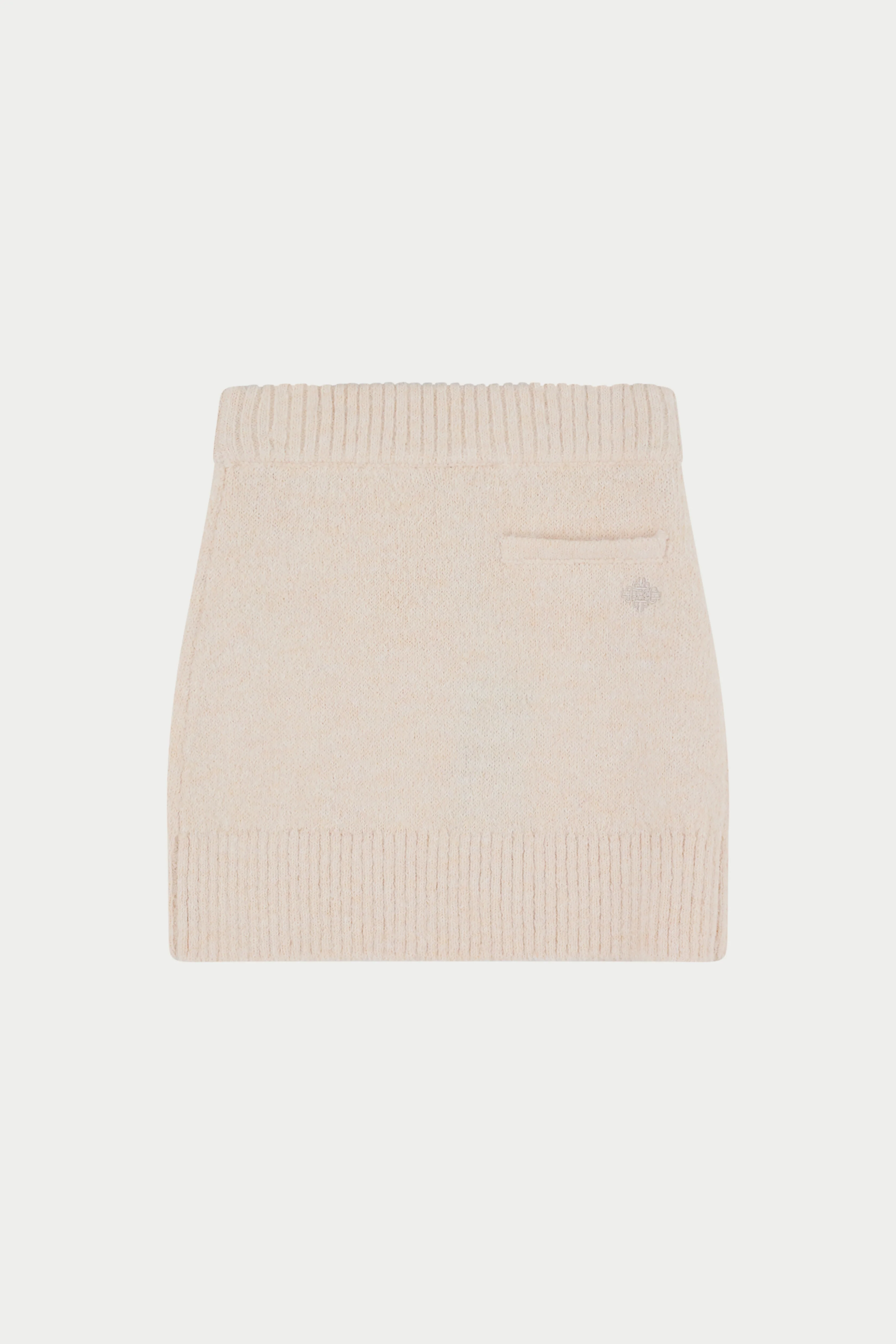 EMBLEM EMBROIDERED KNIT SKIRT - BUTTERMILK - Image 7