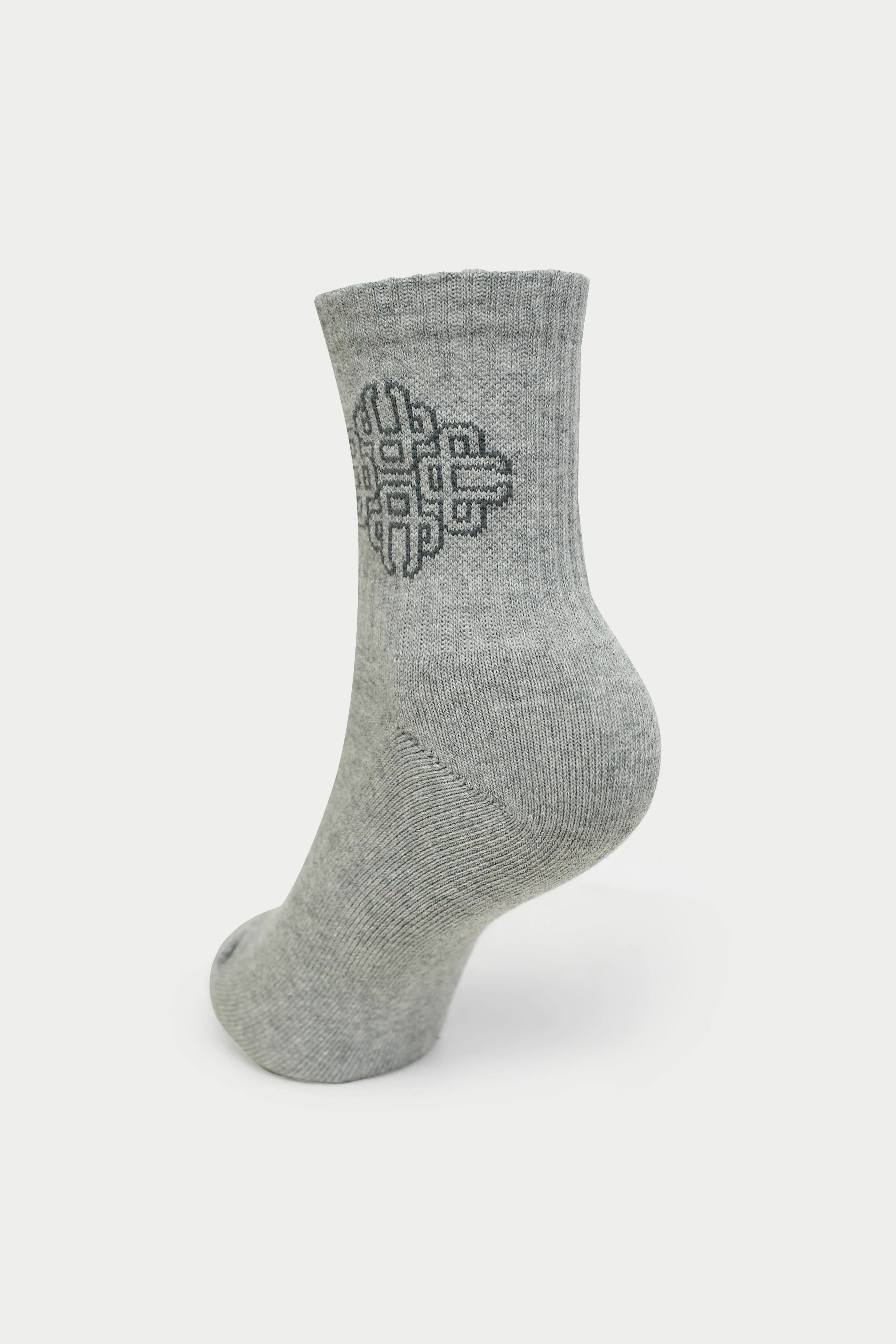 EMBLEM OUTLINE SOCKS - GREY MARL - Image 3