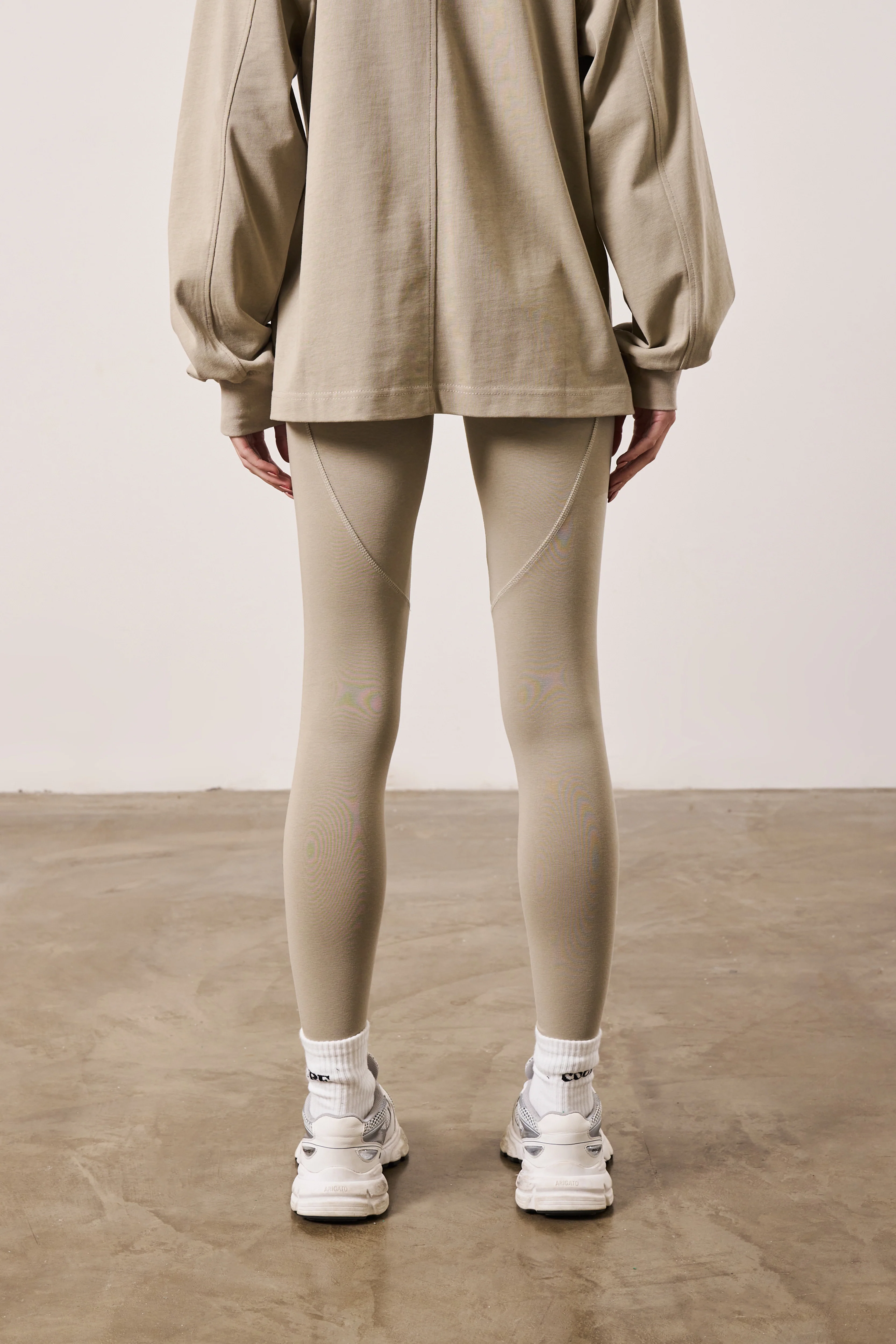 EMBLEM JERSEY LEGGINGS - BEIGE - Image 6