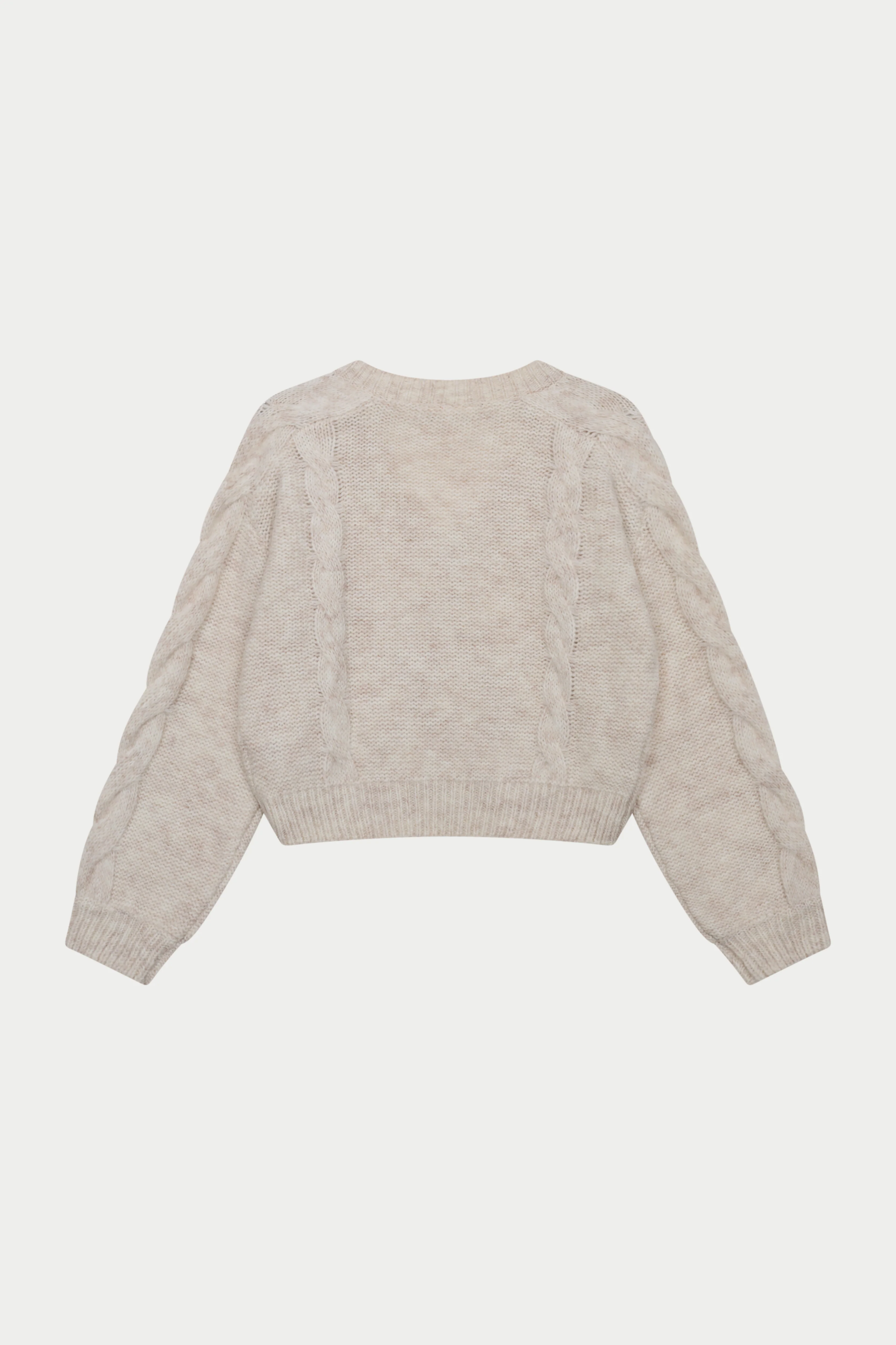 EMBLEM KNITTED V NECK JUMPER - BEIGE - Image 10