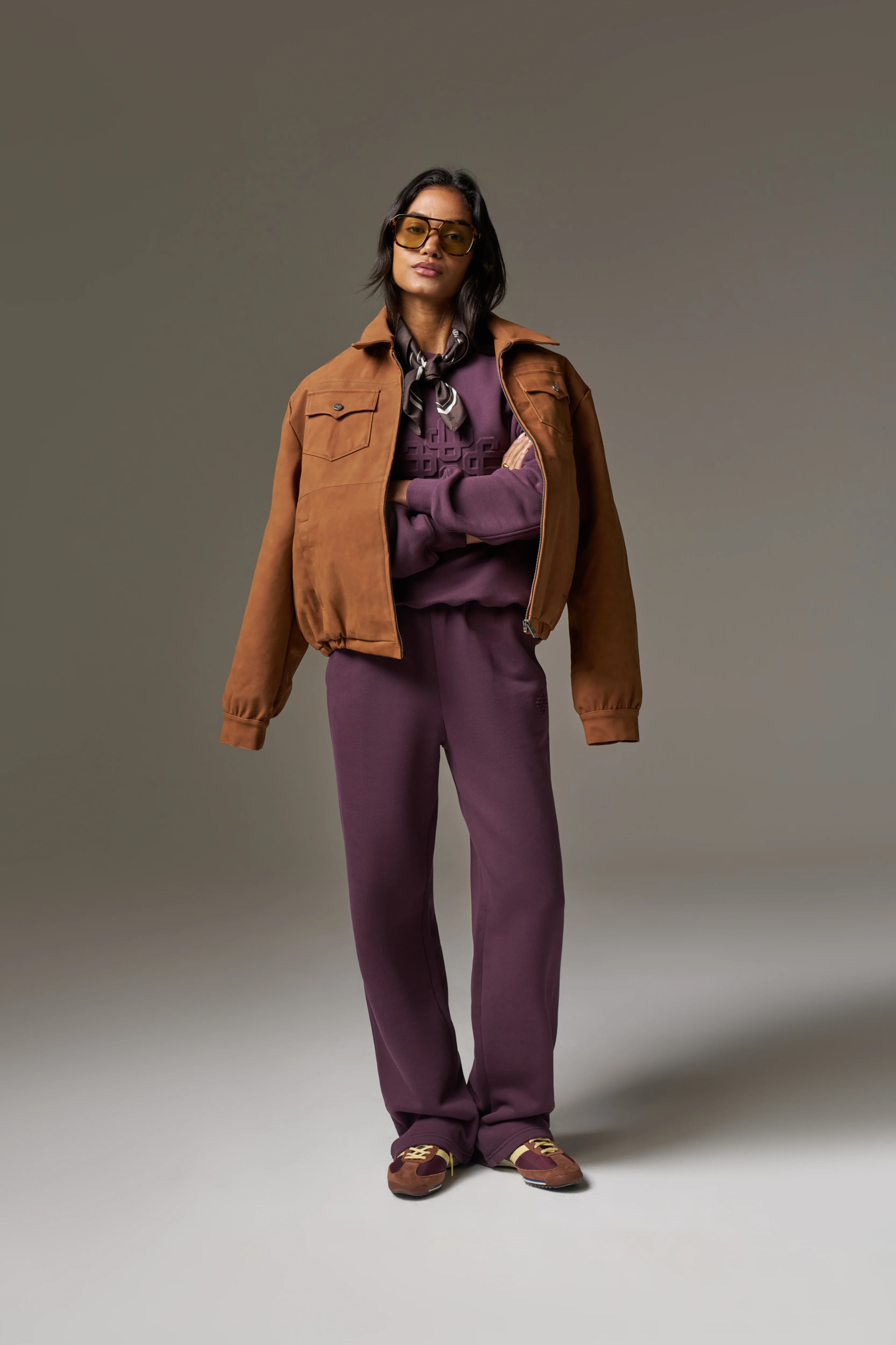 EMBOSSED SWEATSHIRT - PLUM - Image 3