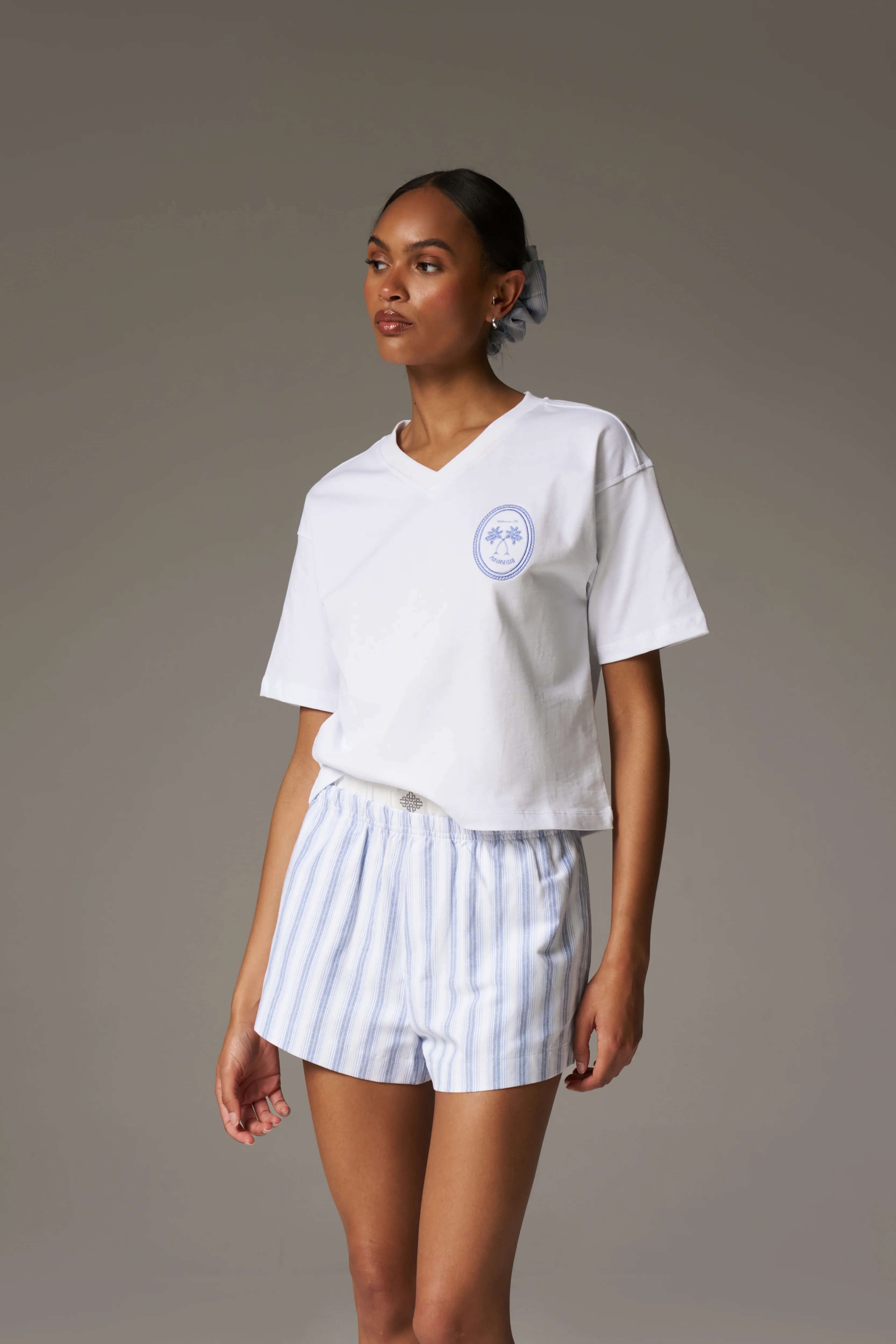 EMBROIDERED PALM GRAPHIC BOXY T-SHIRT - WHITE - Image 3