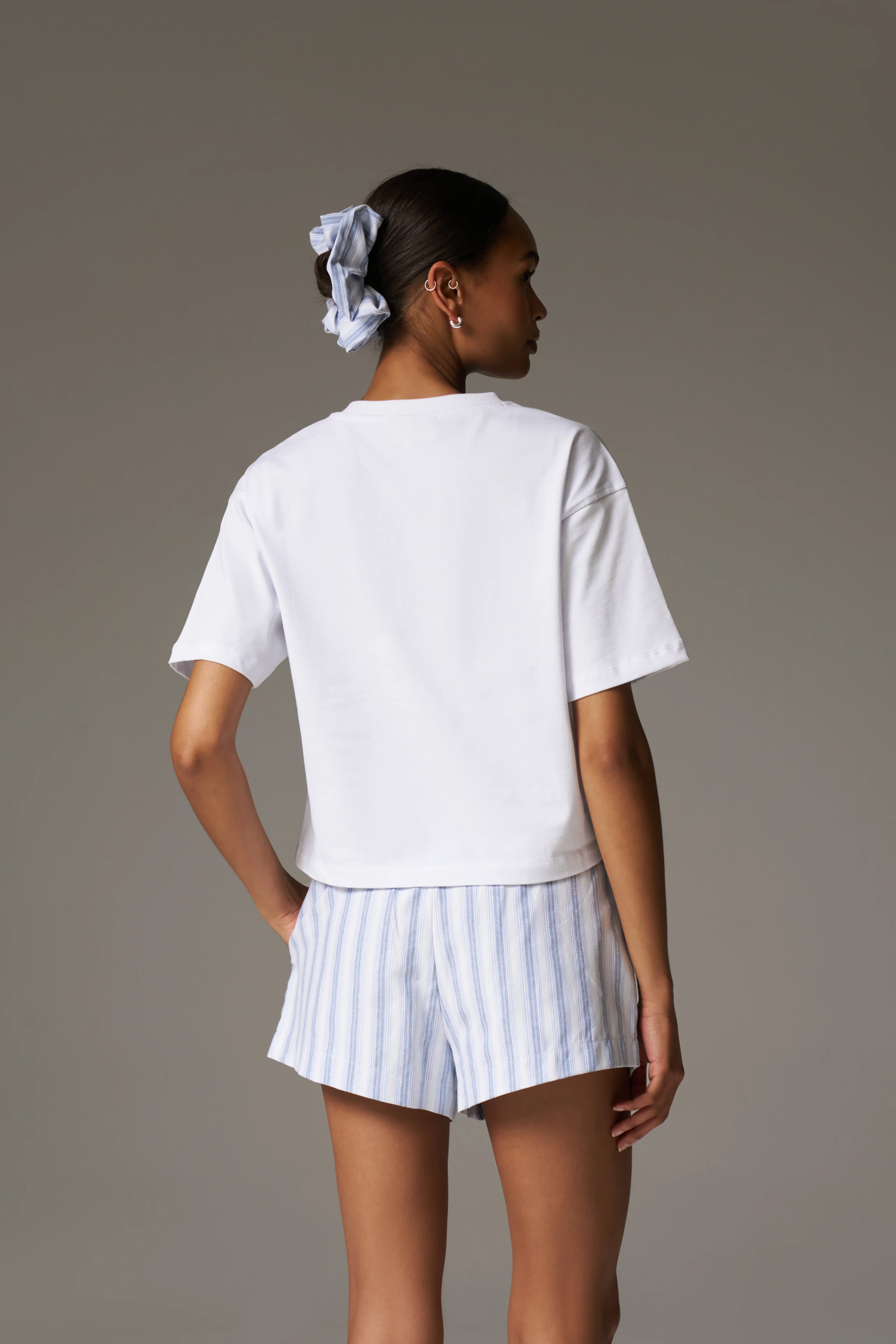 EMBROIDERED PALM GRAPHIC BOXY T-SHIRT - WHITE - Image 6