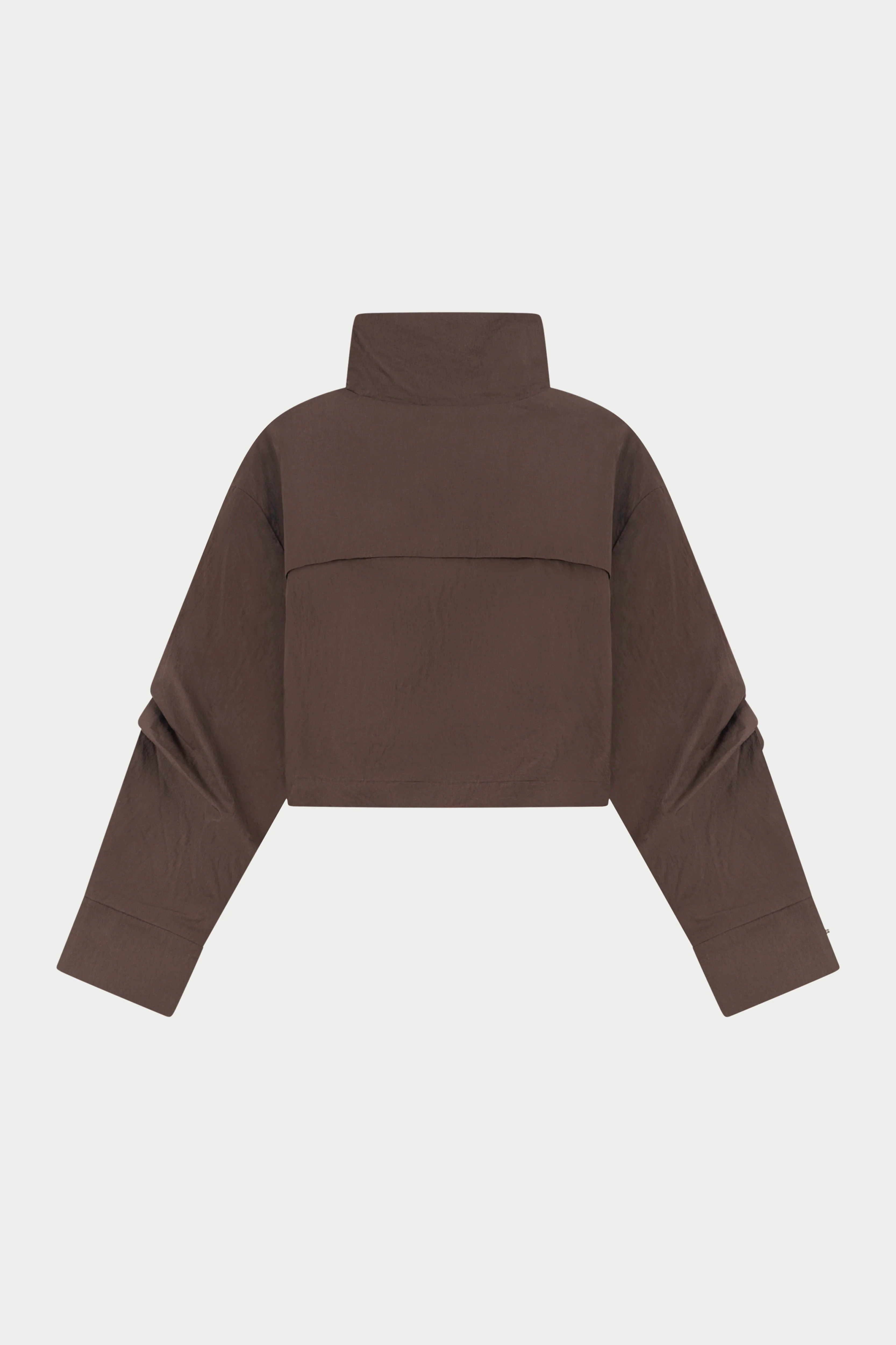 FUNNEL NECK SHELL JACKET - BROWN - Image 7