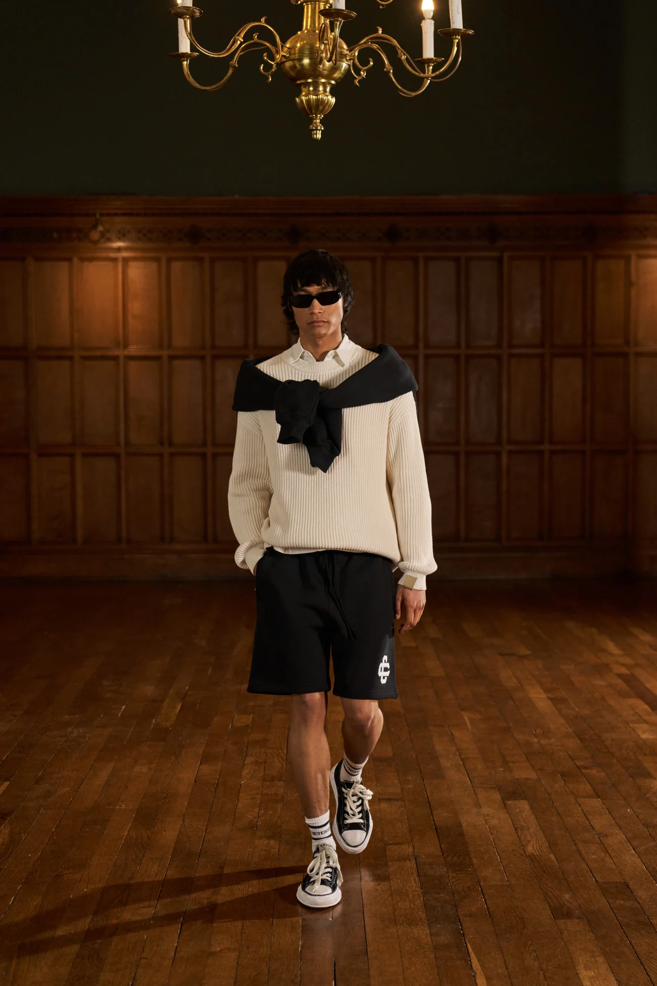 HEAVY WASHED RIBBED KNIT CREW - STONE - Image 3