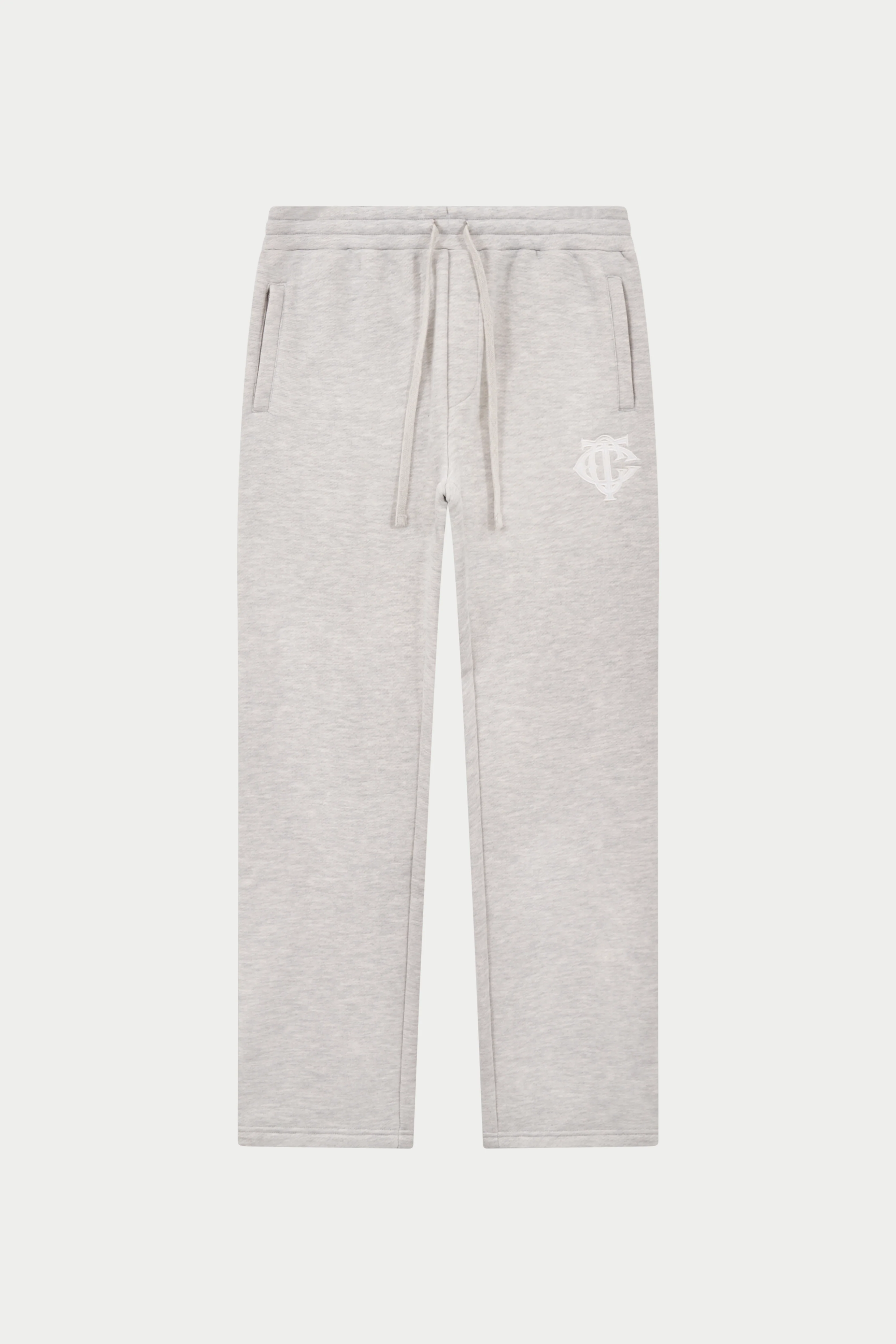 HEAVYWEIGHT MONOGRAM APPLIQUE EMBLEM JOGGERS - GREY MARL