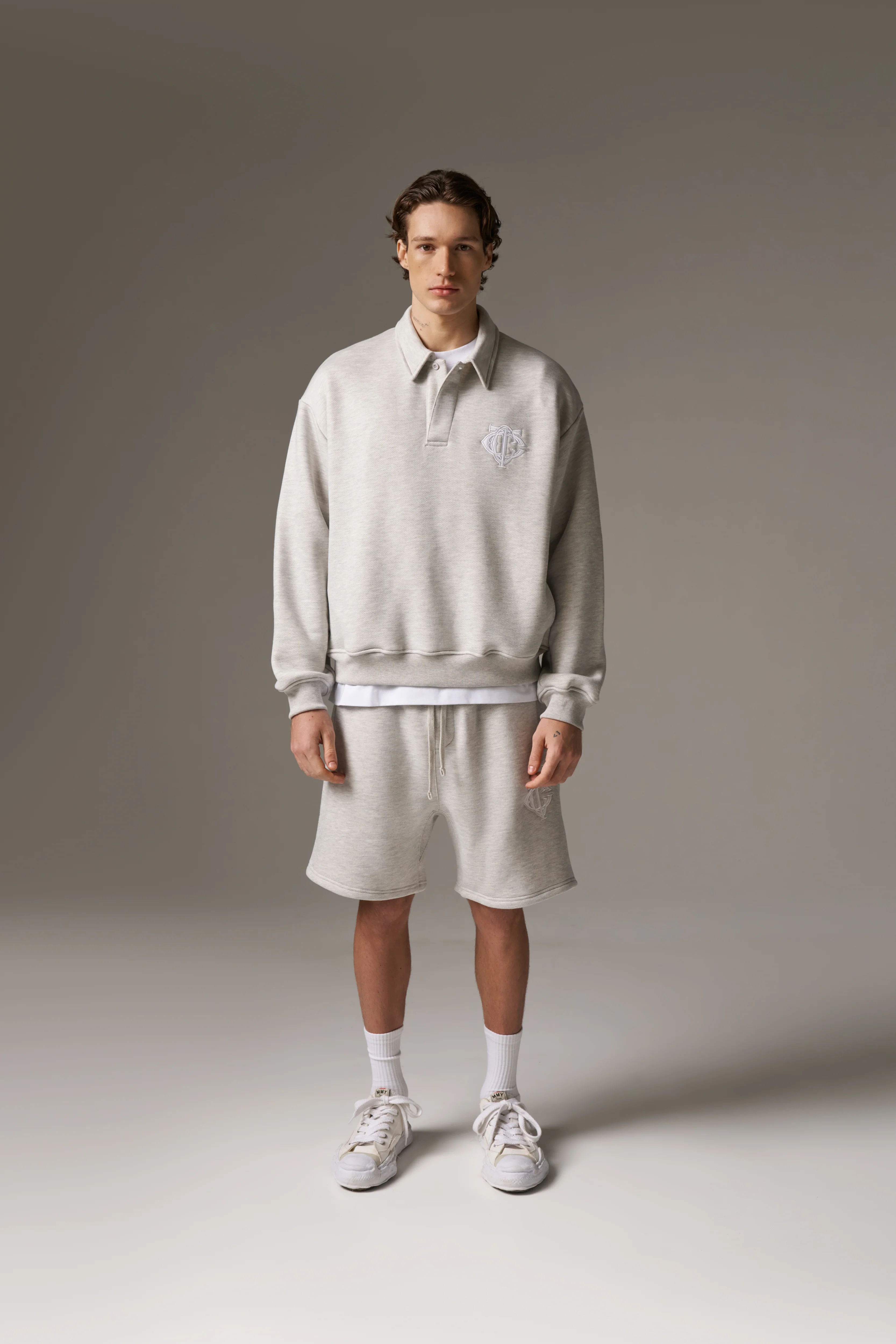 HEAVYWEIGHT MONOGRAM SHORTS - GREY MARL - Image 3