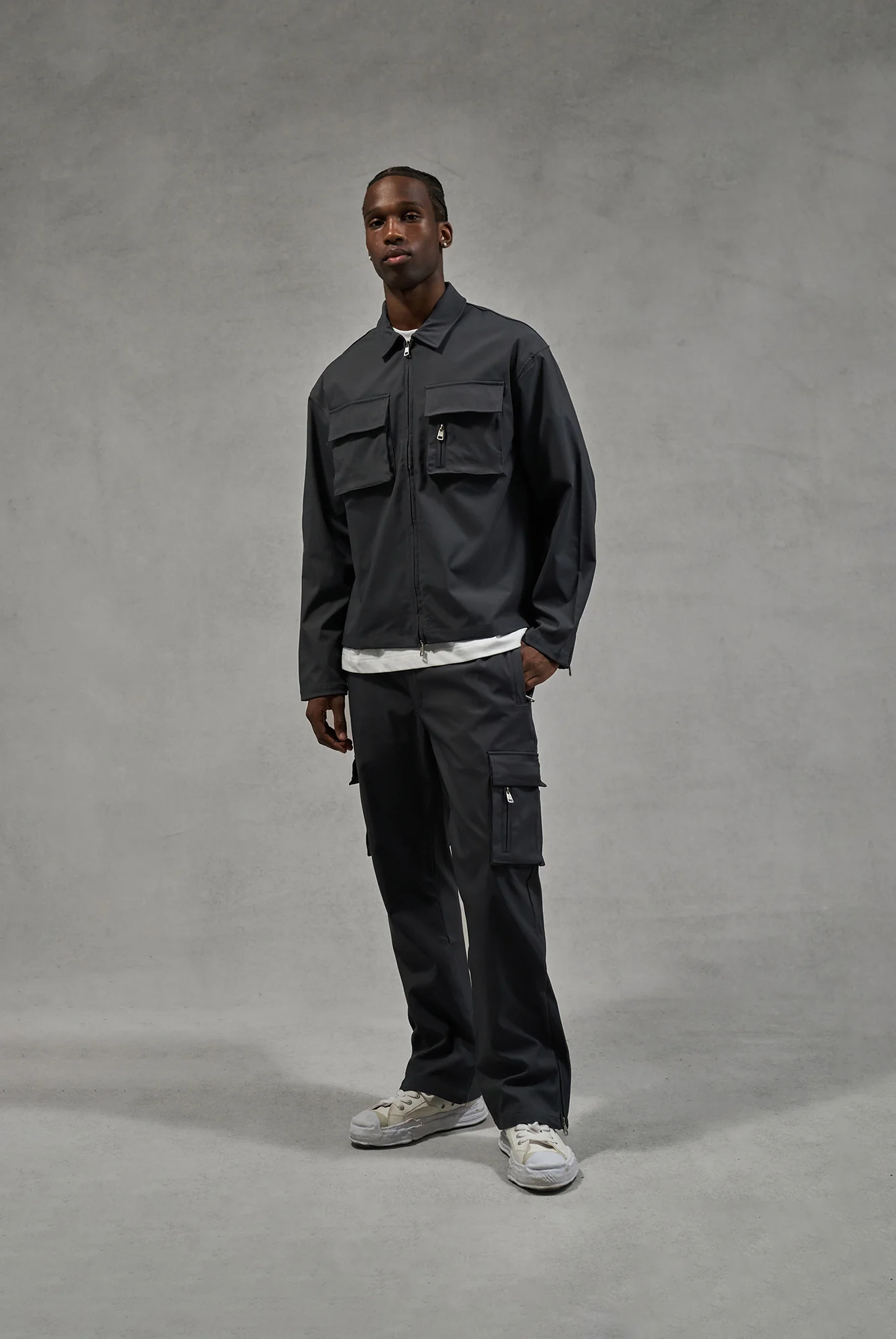 TECHNICAL LONG SLEEVE SHIRT - GREY - Image 3