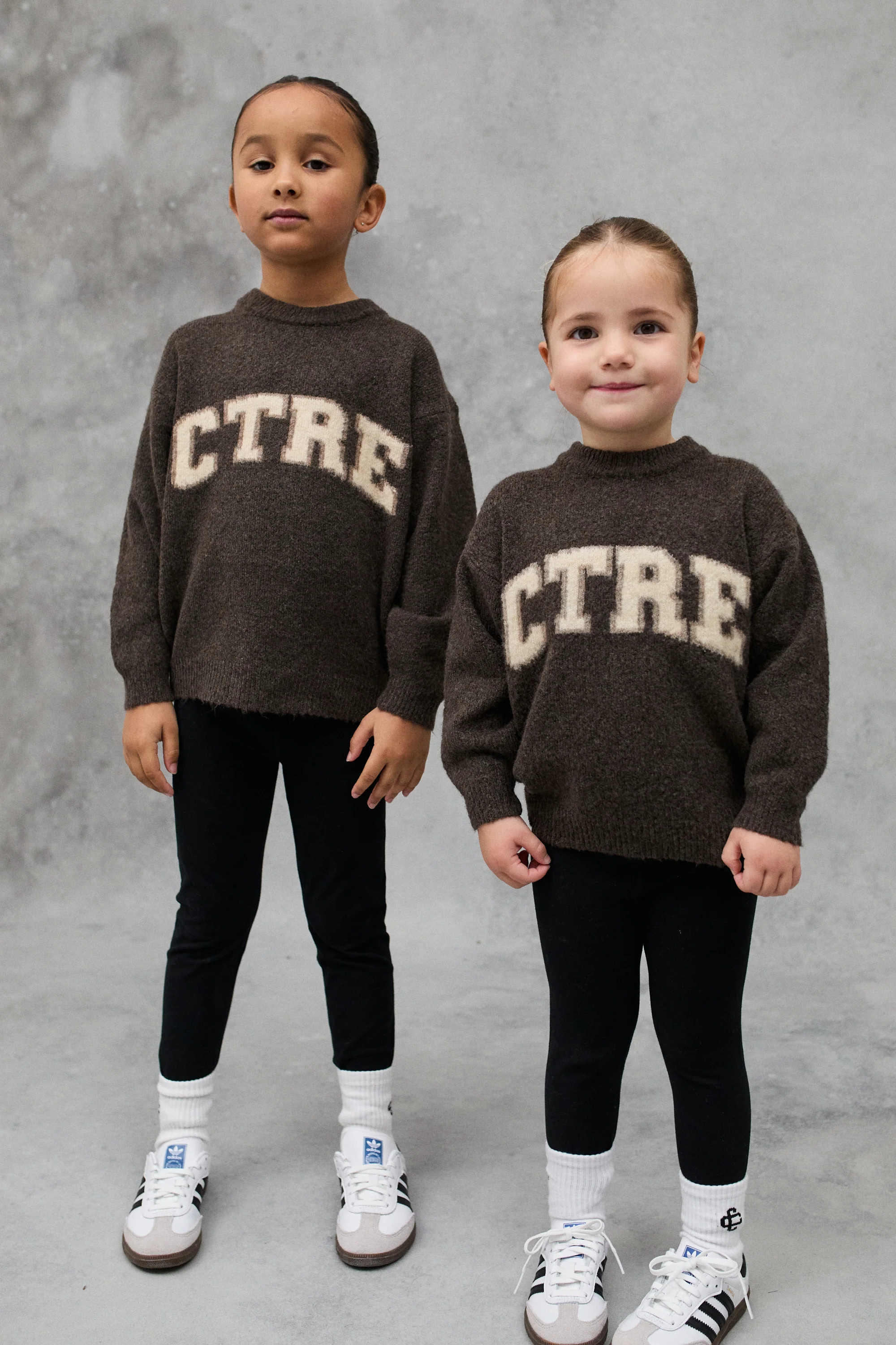 JNR CTRE KNIT SWEATSHIRT - BROWN - Image 3