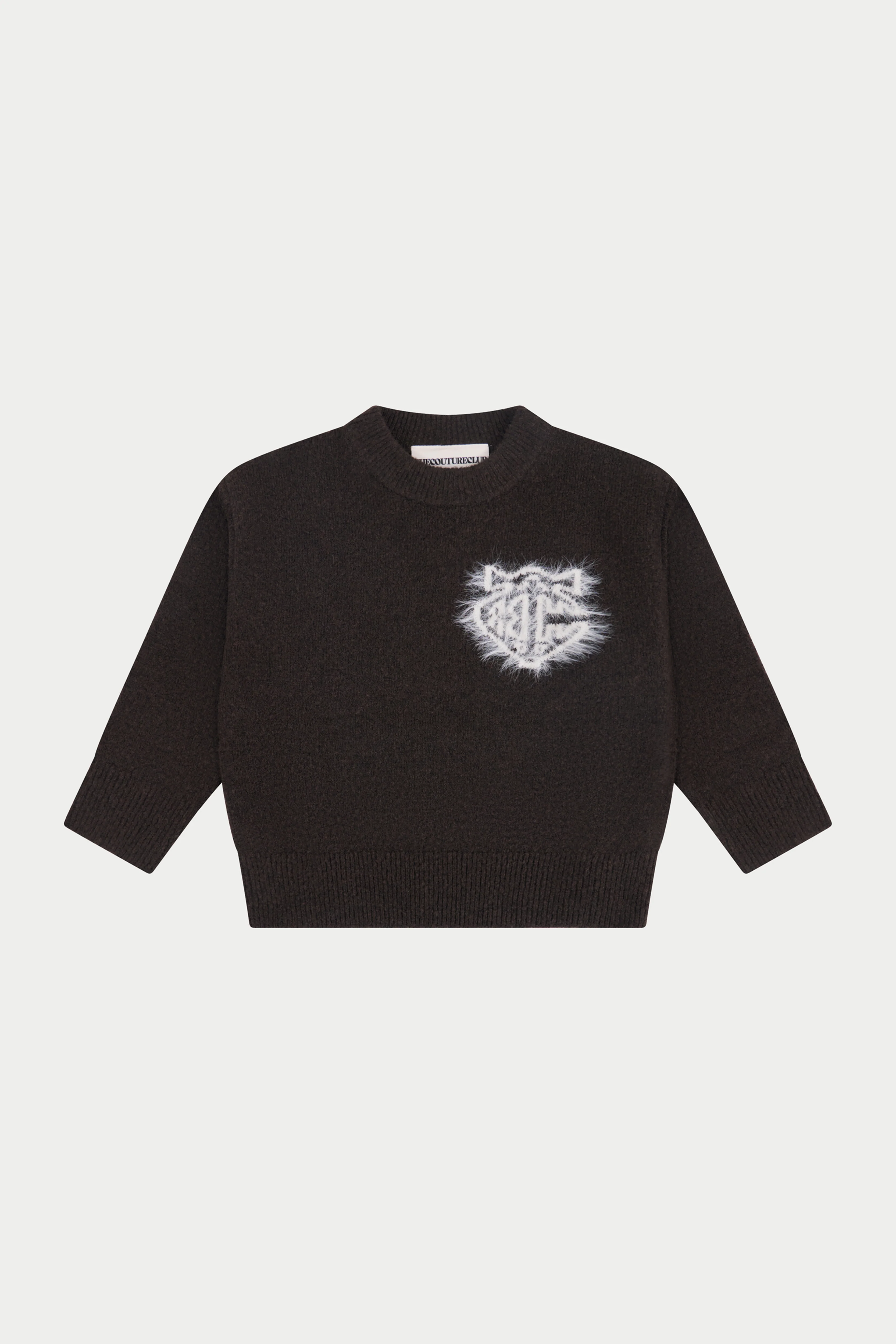 JUNIOR MONOGRAM FLUFFY KNIT CREW - BROWN - Image 3
