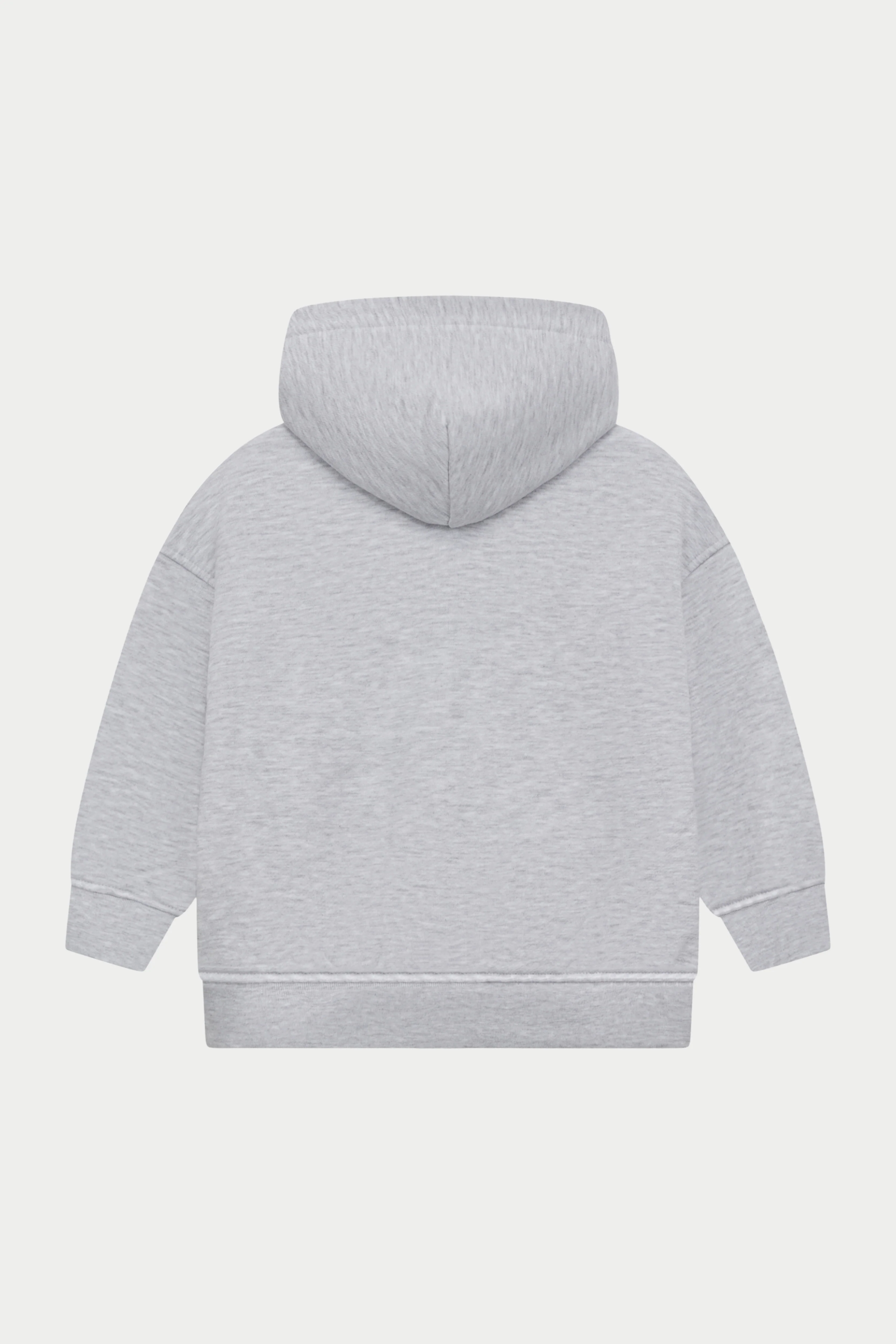 JUNIOR ZIP THROUGH EMBLEM APPLIQUE HOODIE - GREY MARL - Image 8