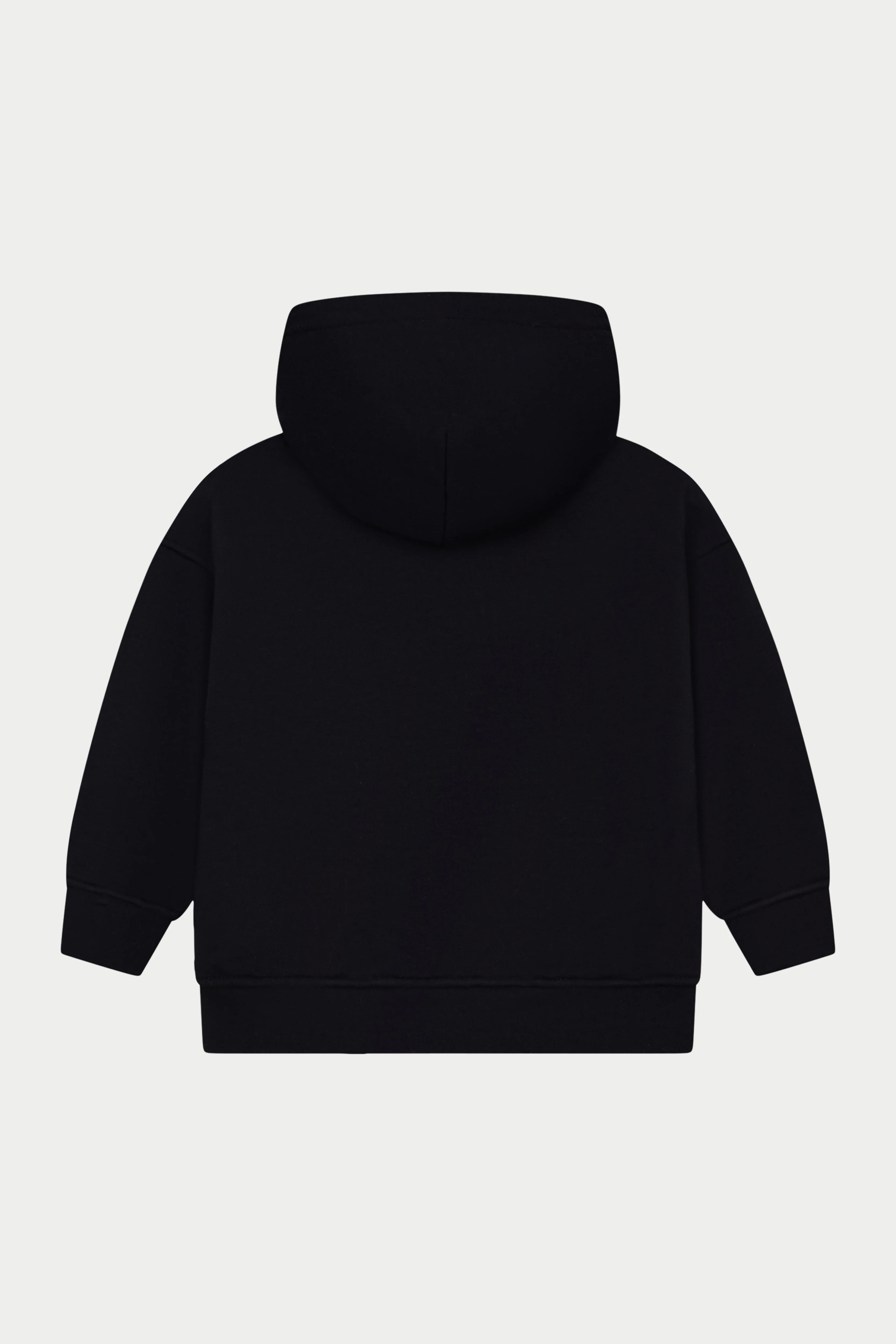 KIDS ZIP THROUGH MONOGRAM EMBLEM APPLIQUE HOODIE - BLACK - Image 9