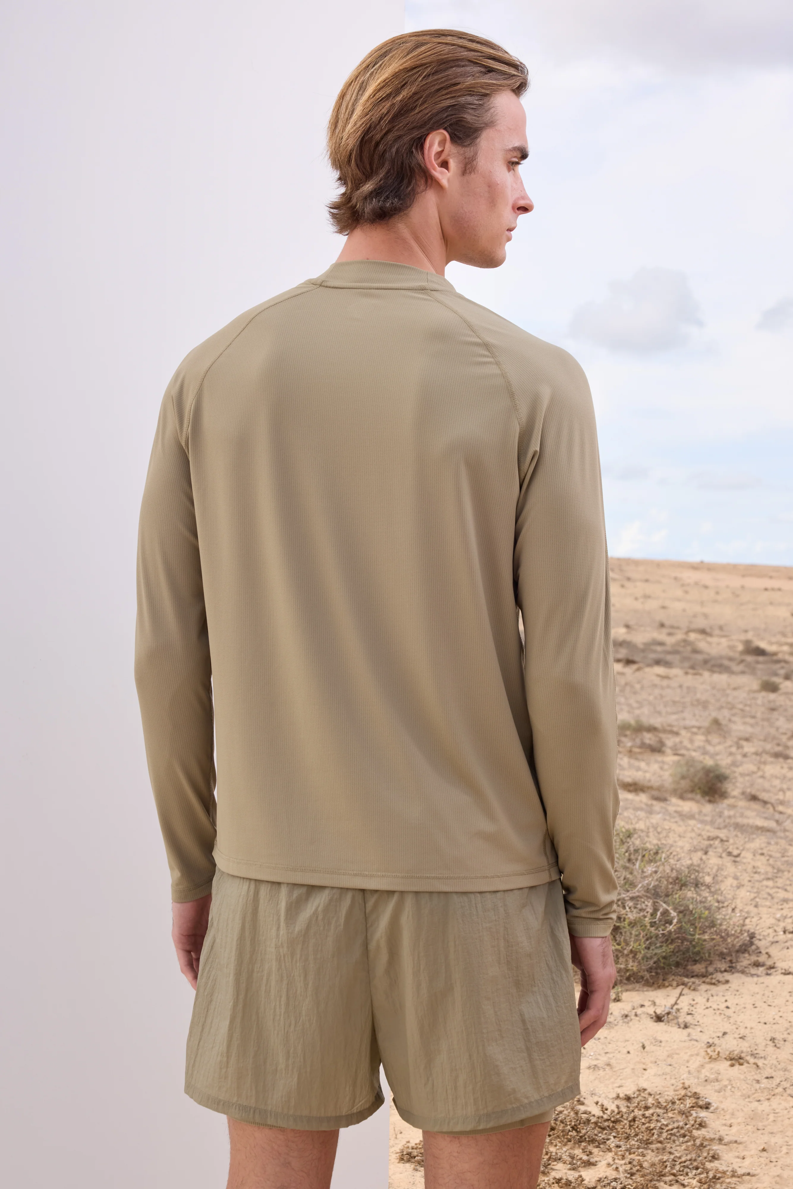 LONG SLEEVE TRAINING TOP - KHAKI - Image 7