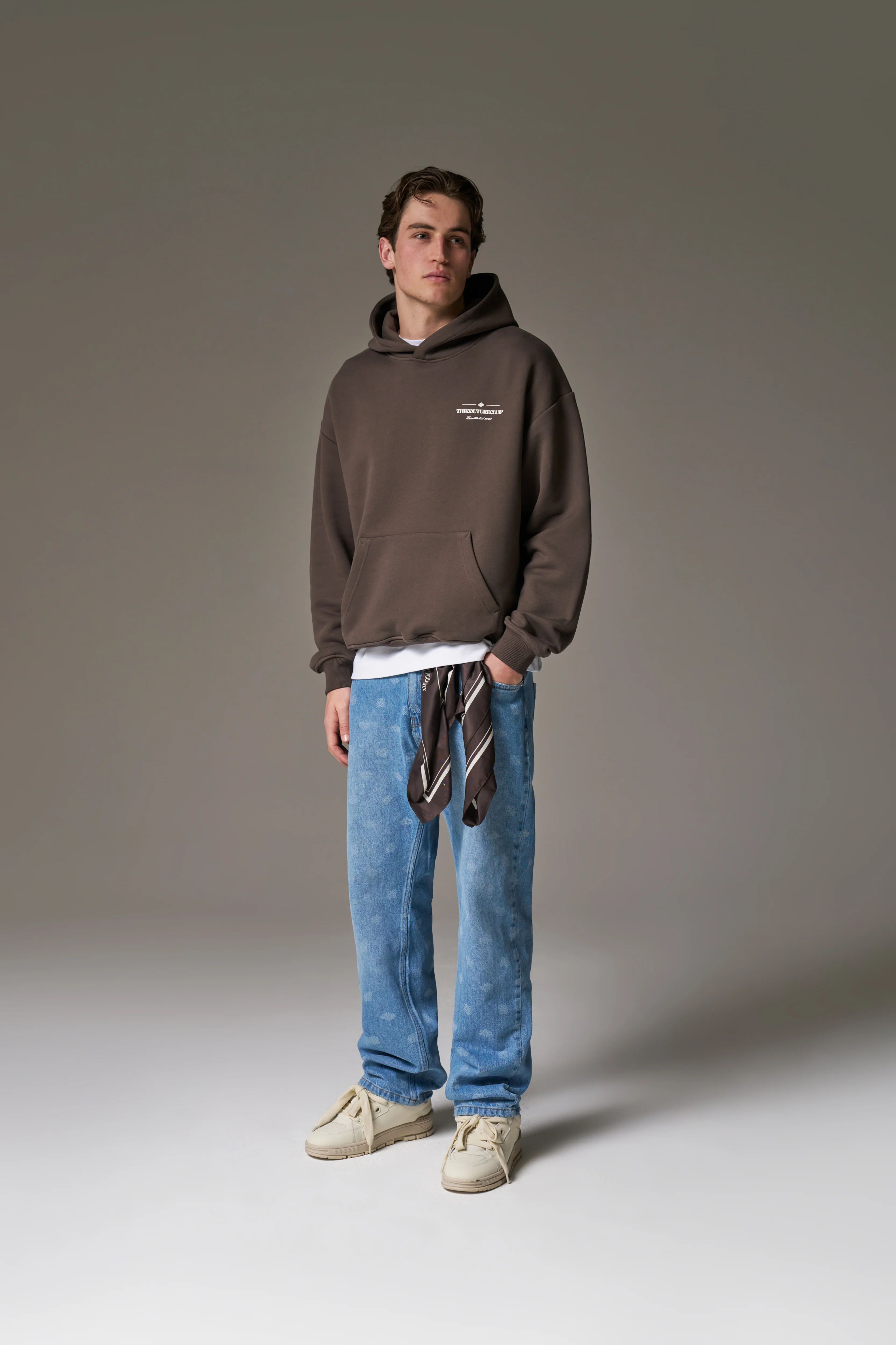 COPYRIGHT MULTI GRAPHIC HOODIE - BROWN - Image 3