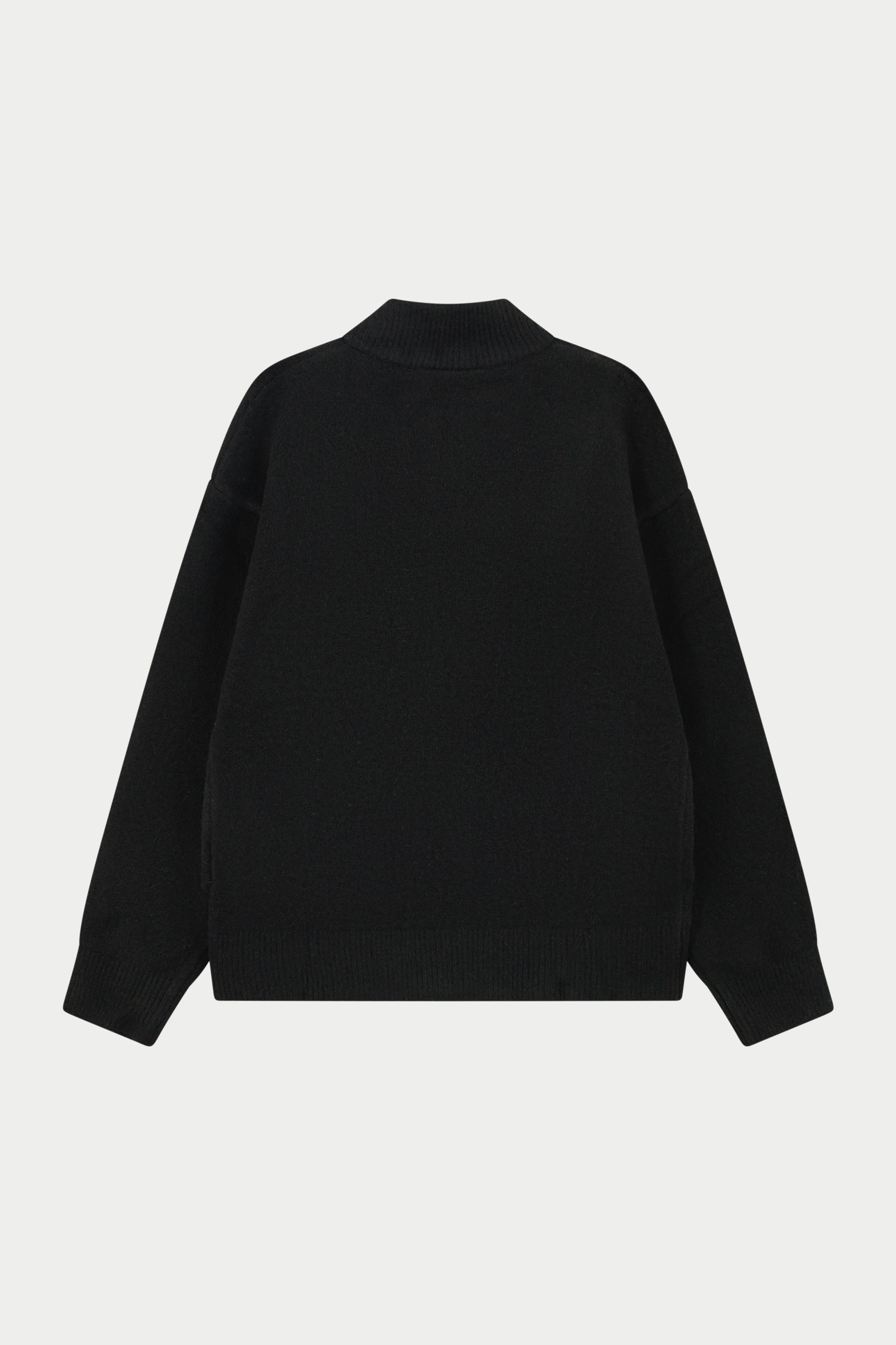 MONOGRAM FLUFFY KNIT ZIP THROUGH - BLACK - Image 9
