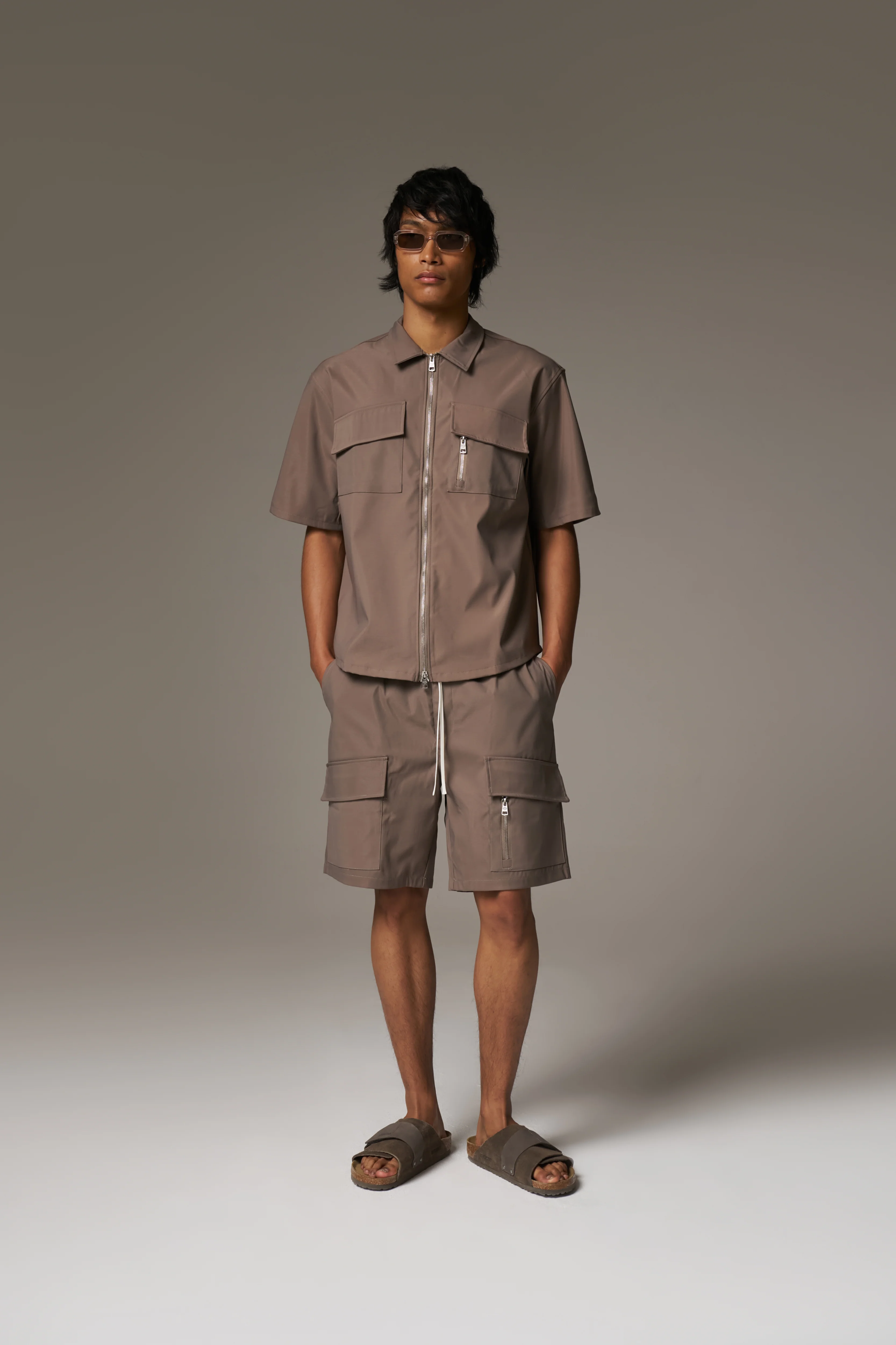 TECHNICAL HEAVYWEIGHT UTILITY SHORTS - COFFEE - Image 7