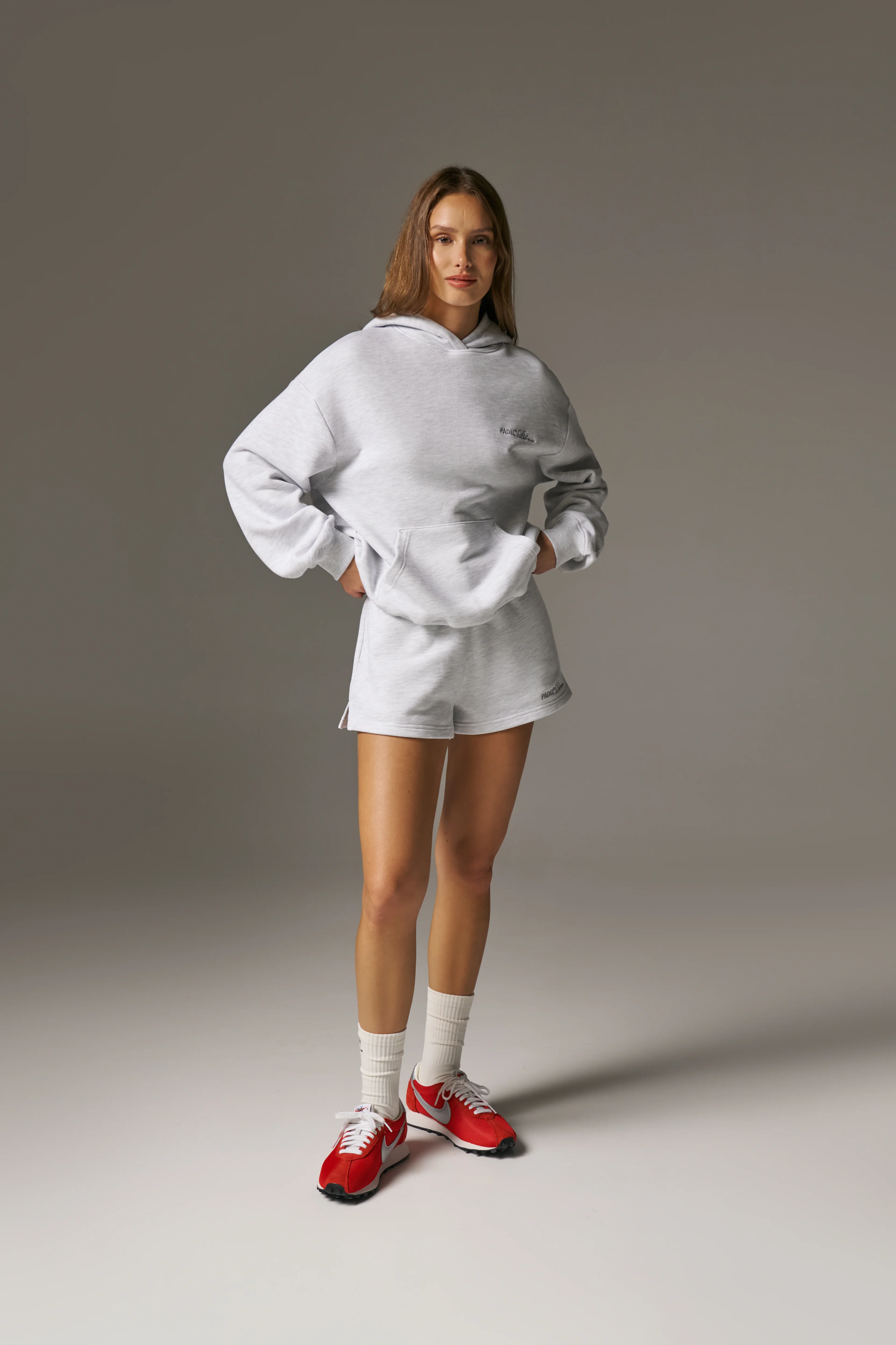 PADEL & PALOMAS OVERSIZED HOODIE - GREY MARL - Image 3