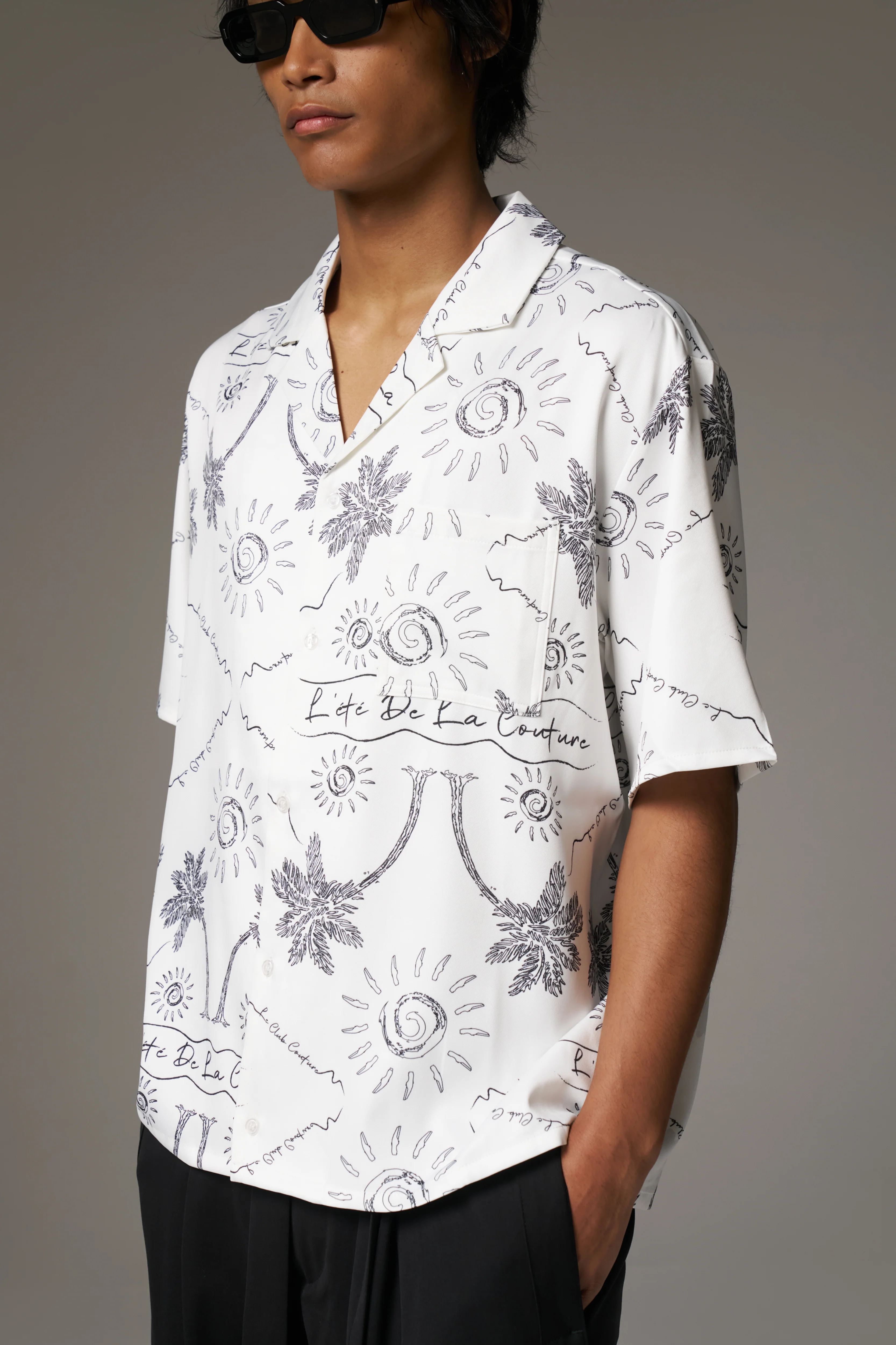 PALM PRINT SHIRT - WHITE - Image 4