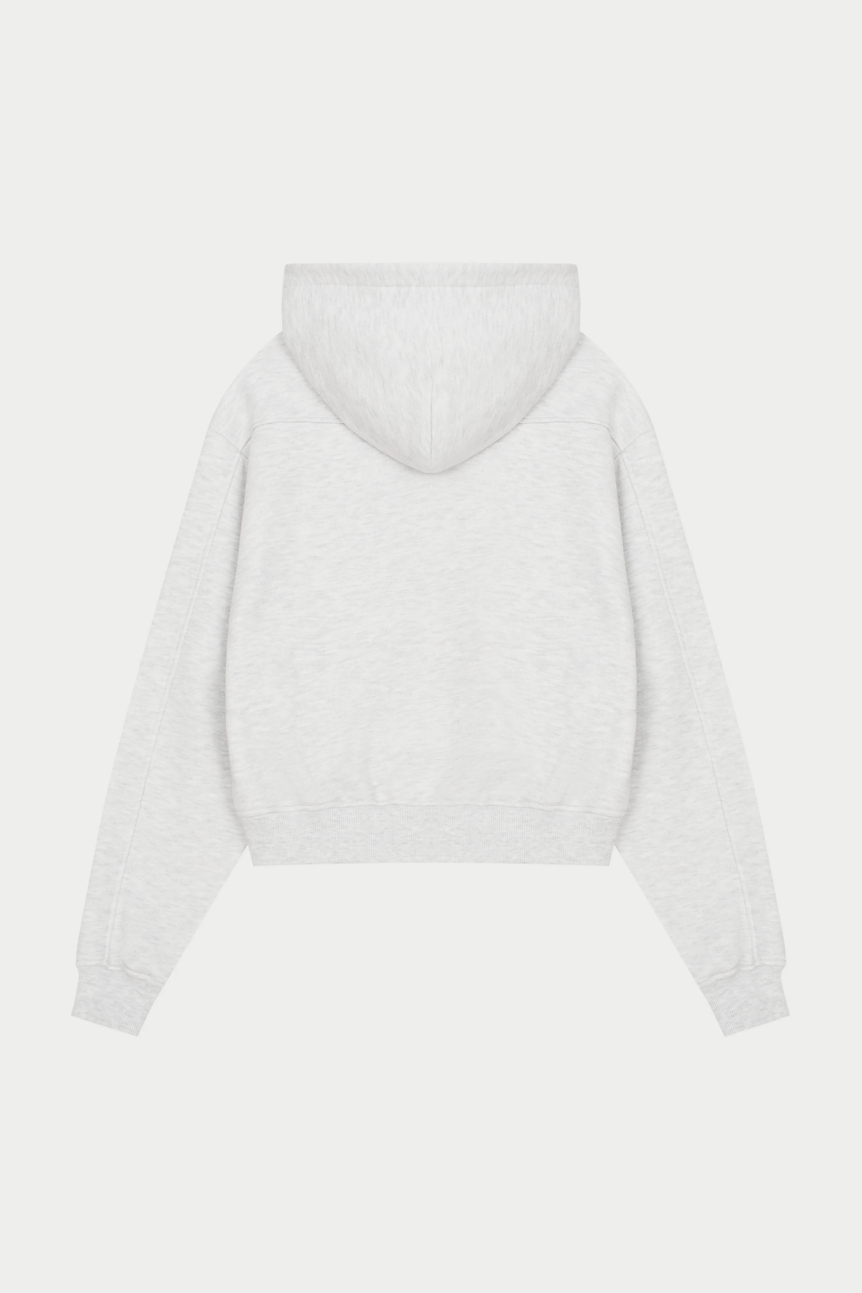 PILATES & PINOT ZIP THROUGH CROPPED HOODIE - GREY MARL - Image 11