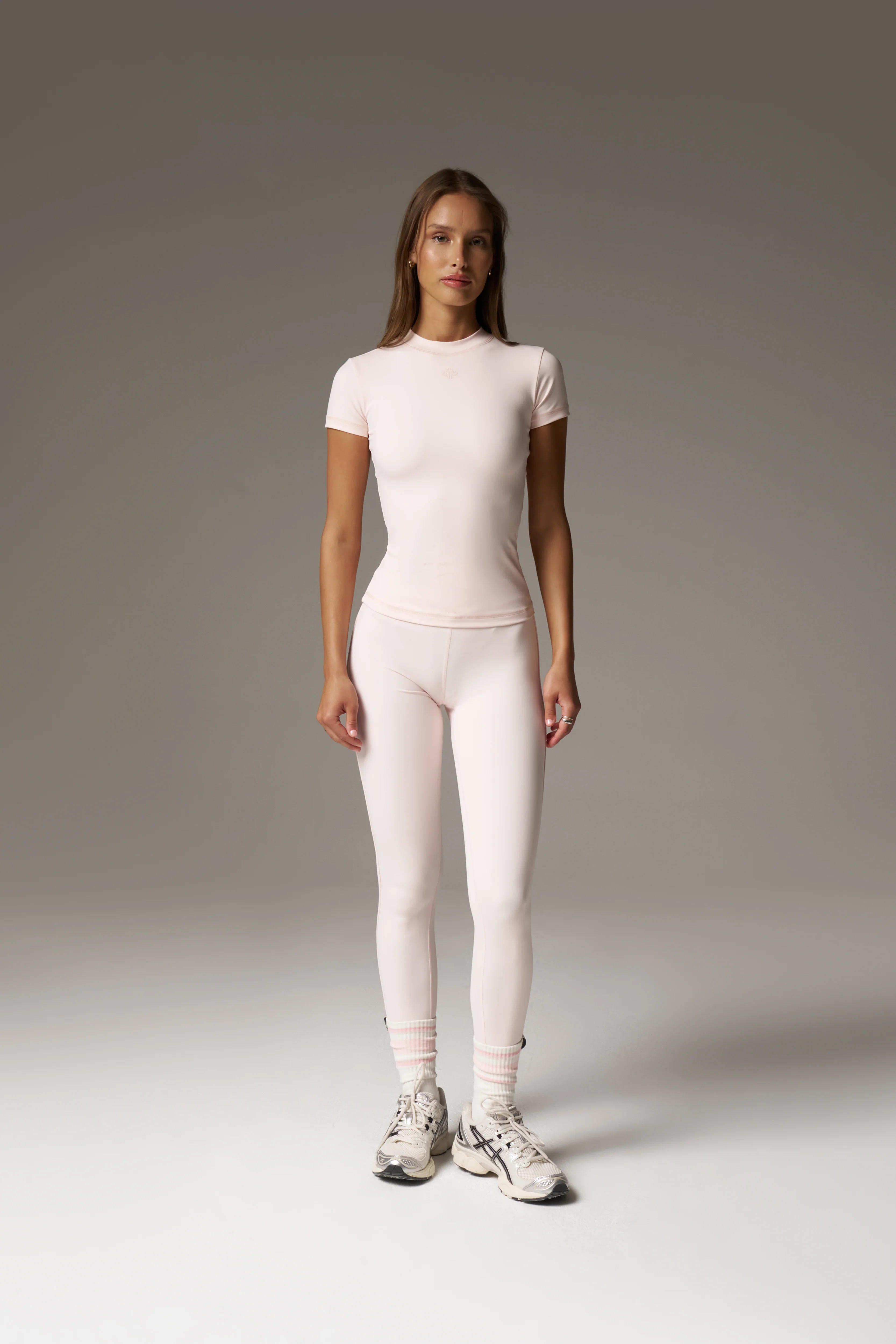 SCULPTING STRETCH CROSSOVER WAISTBAND LEGGINGS - PINK - Image 10