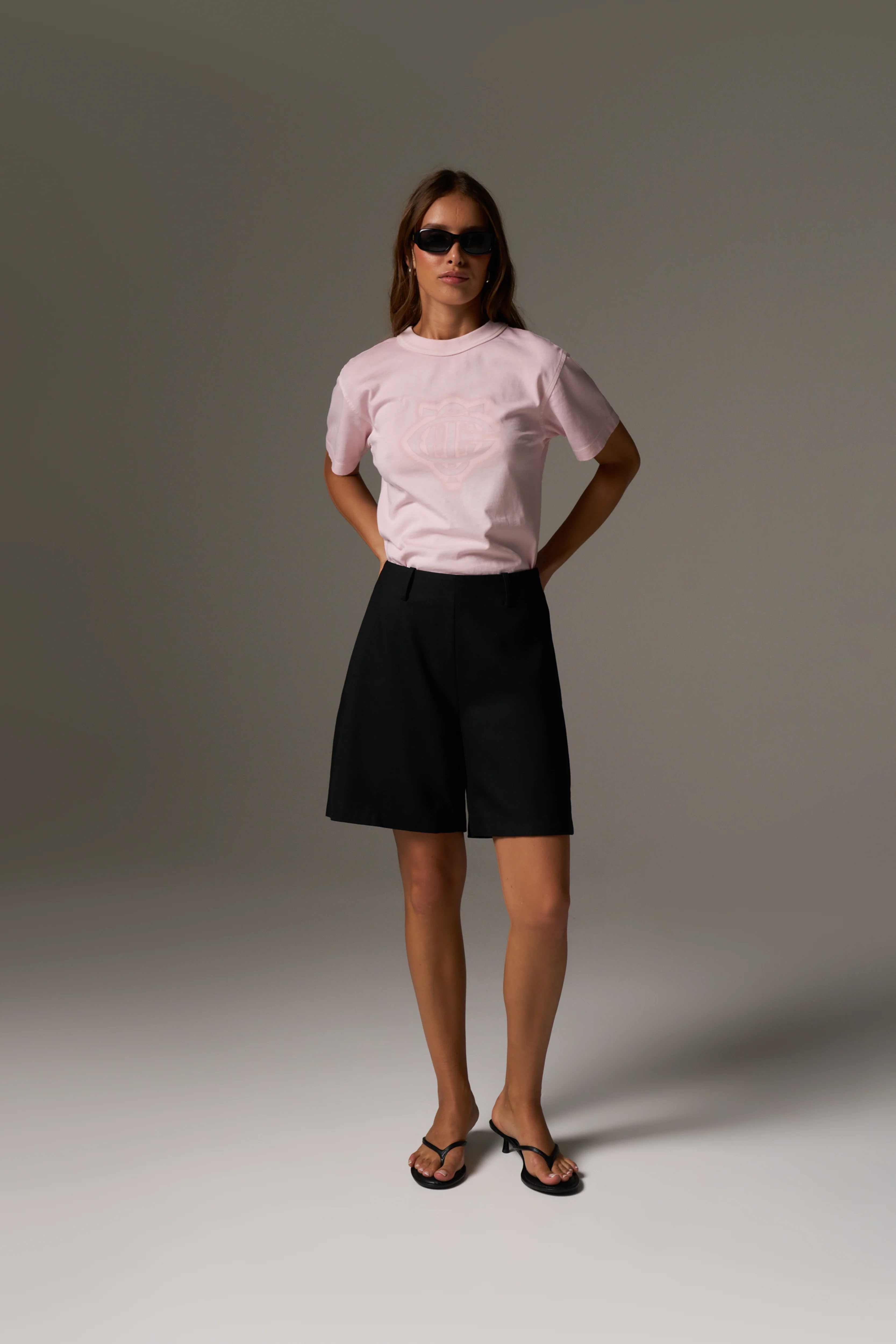 SHADOW PRINT EMBLEM T-SHIRT - WASHED PINK - Image 10
