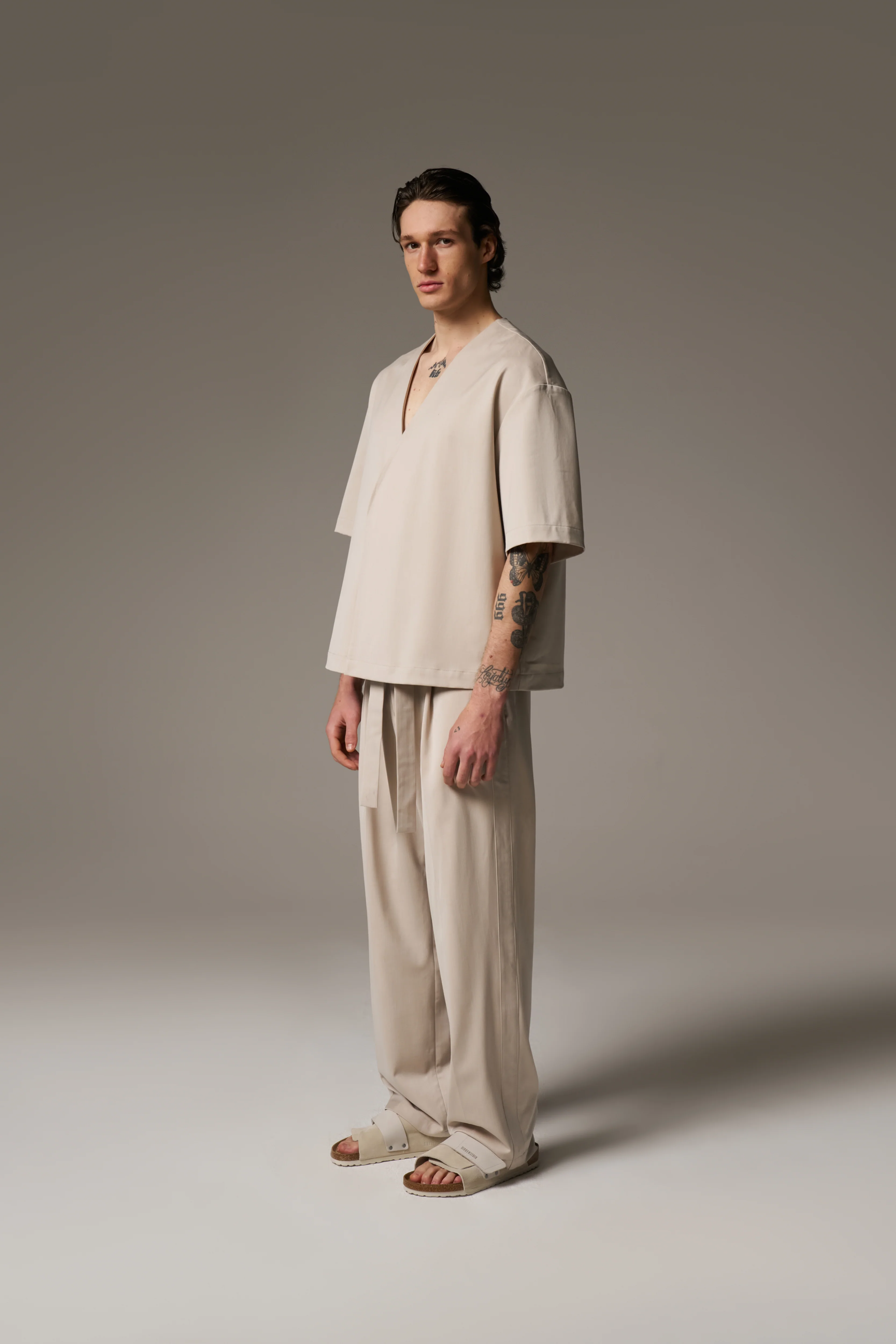 SMART WOVEN SHIRT - STONE - Image 10