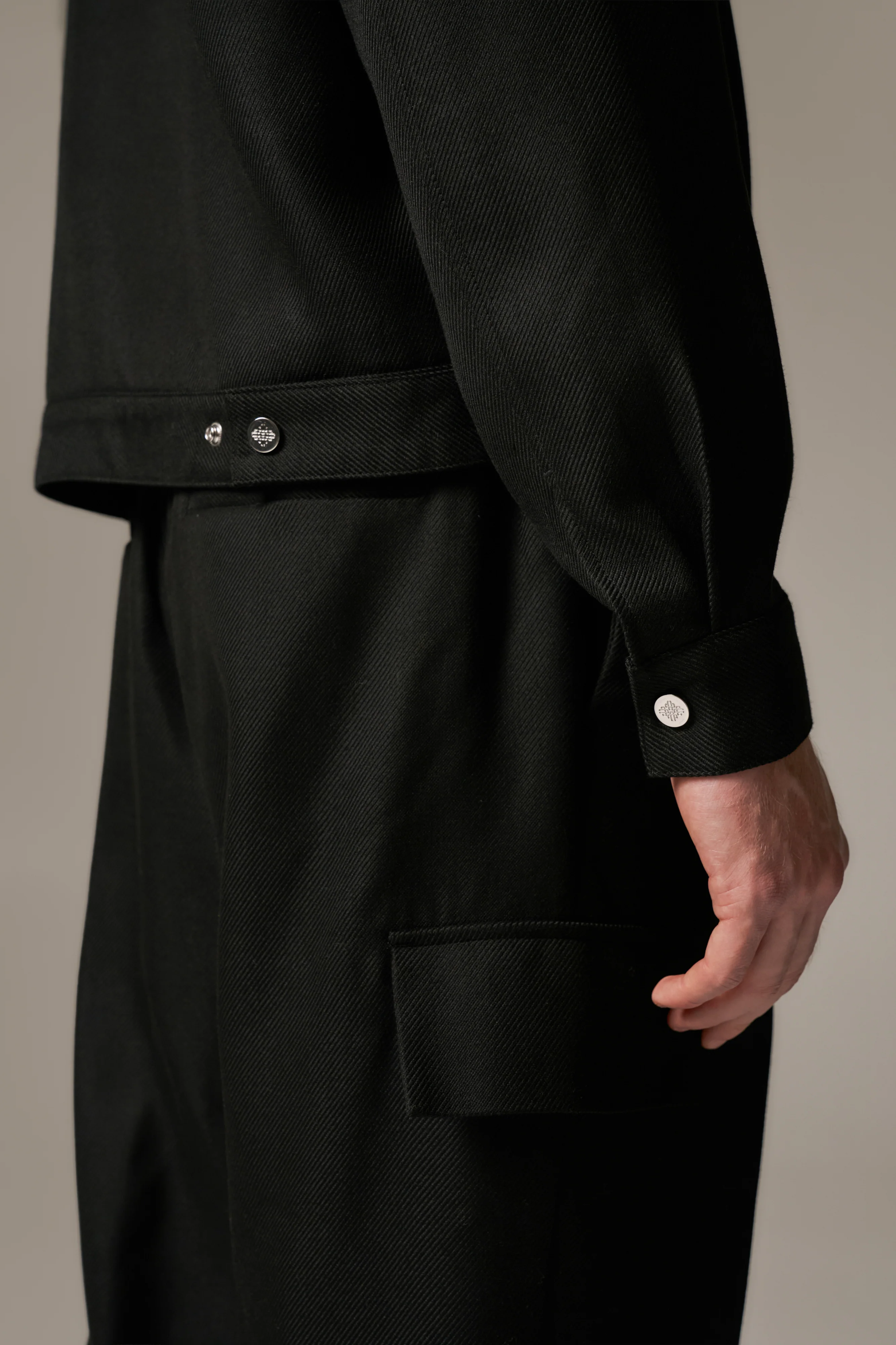 TAILORED WOOL BLEND JACKET - BLACK - Image 7