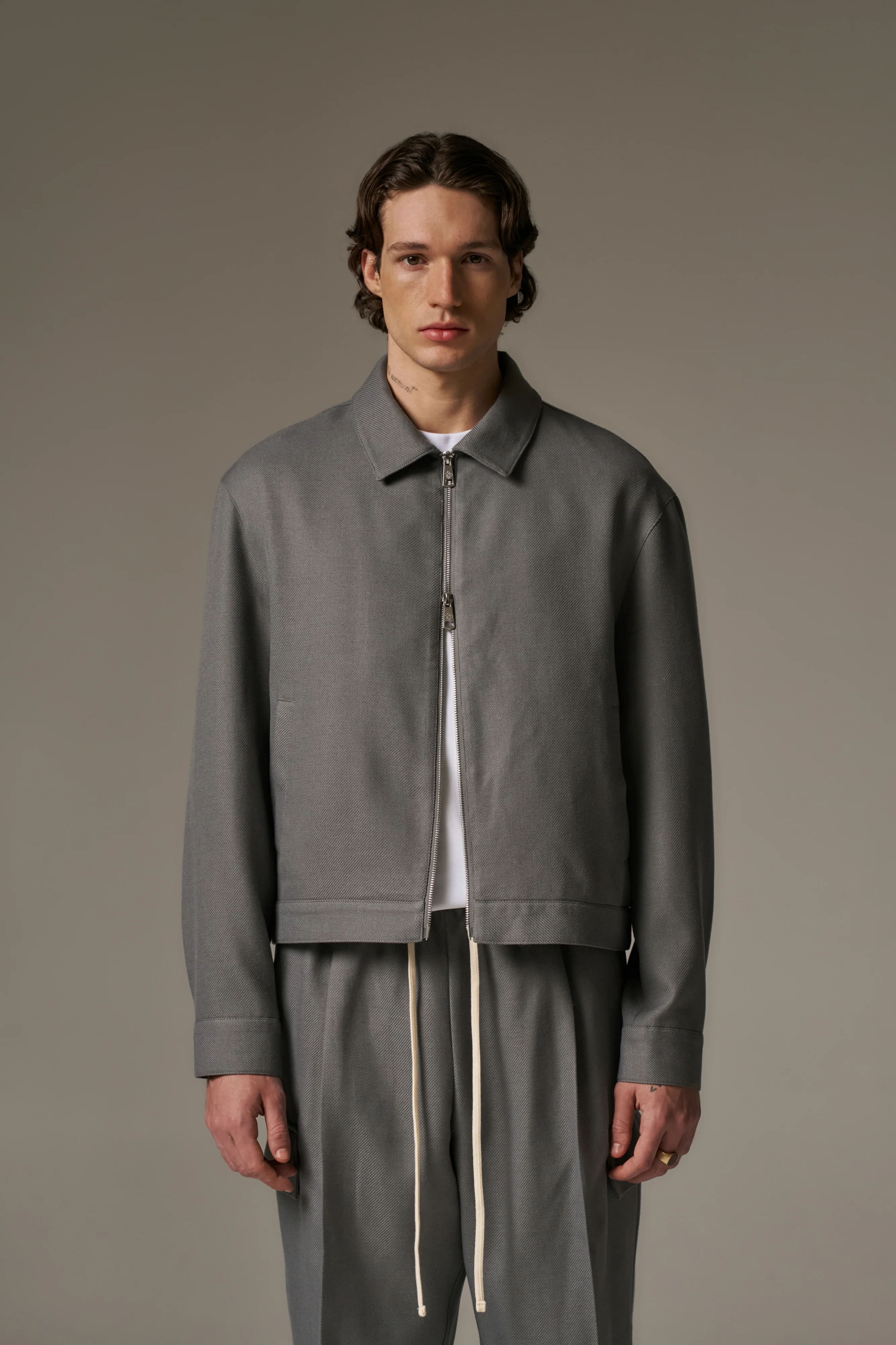 TAILORED WOOL BLEND JACKET - GREY MARL - Image 3