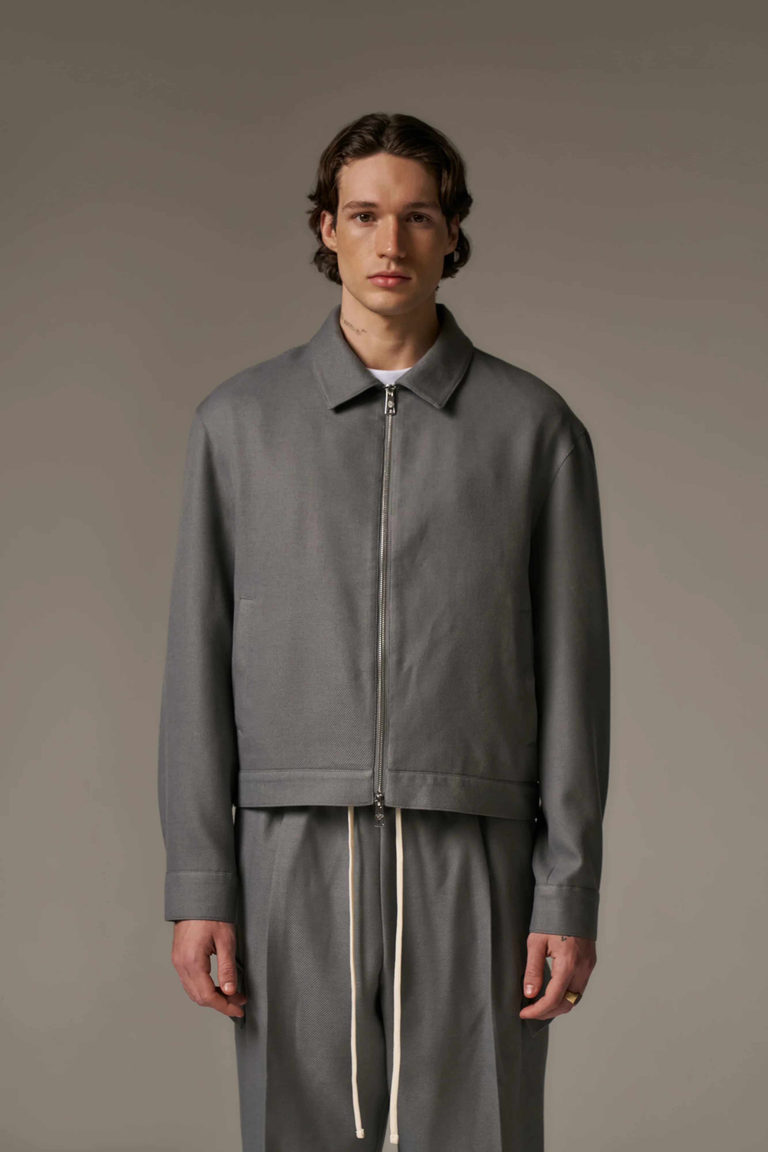 TAILORED WOOL BLEND JACKET - GREY MARL - Image 5
