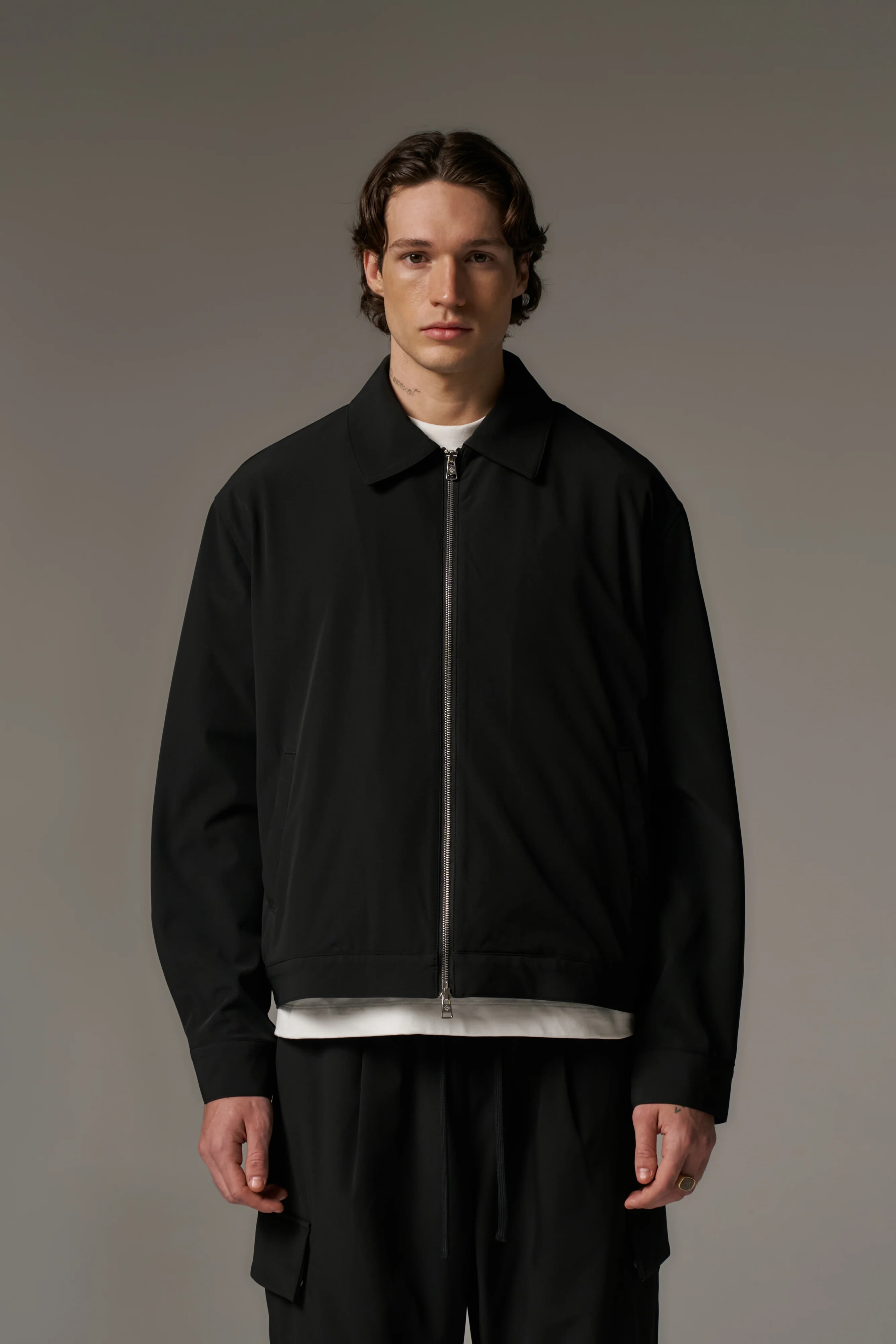 TECHNICAL ZIP THROUGH JACKET - BLACK - Image 3