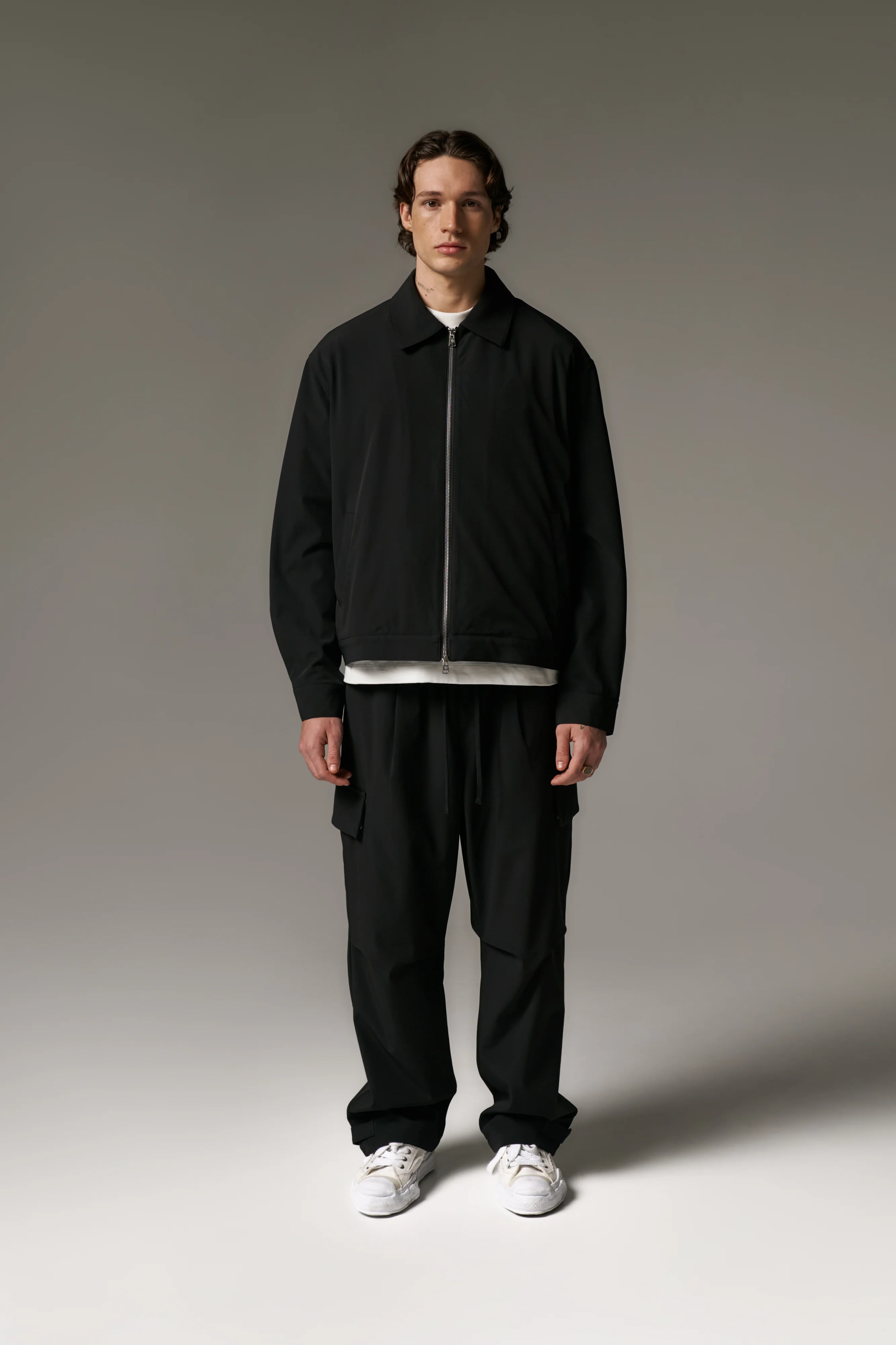 TECHNICAL ZIP THROUGH JACKET - BLACK - Image 4