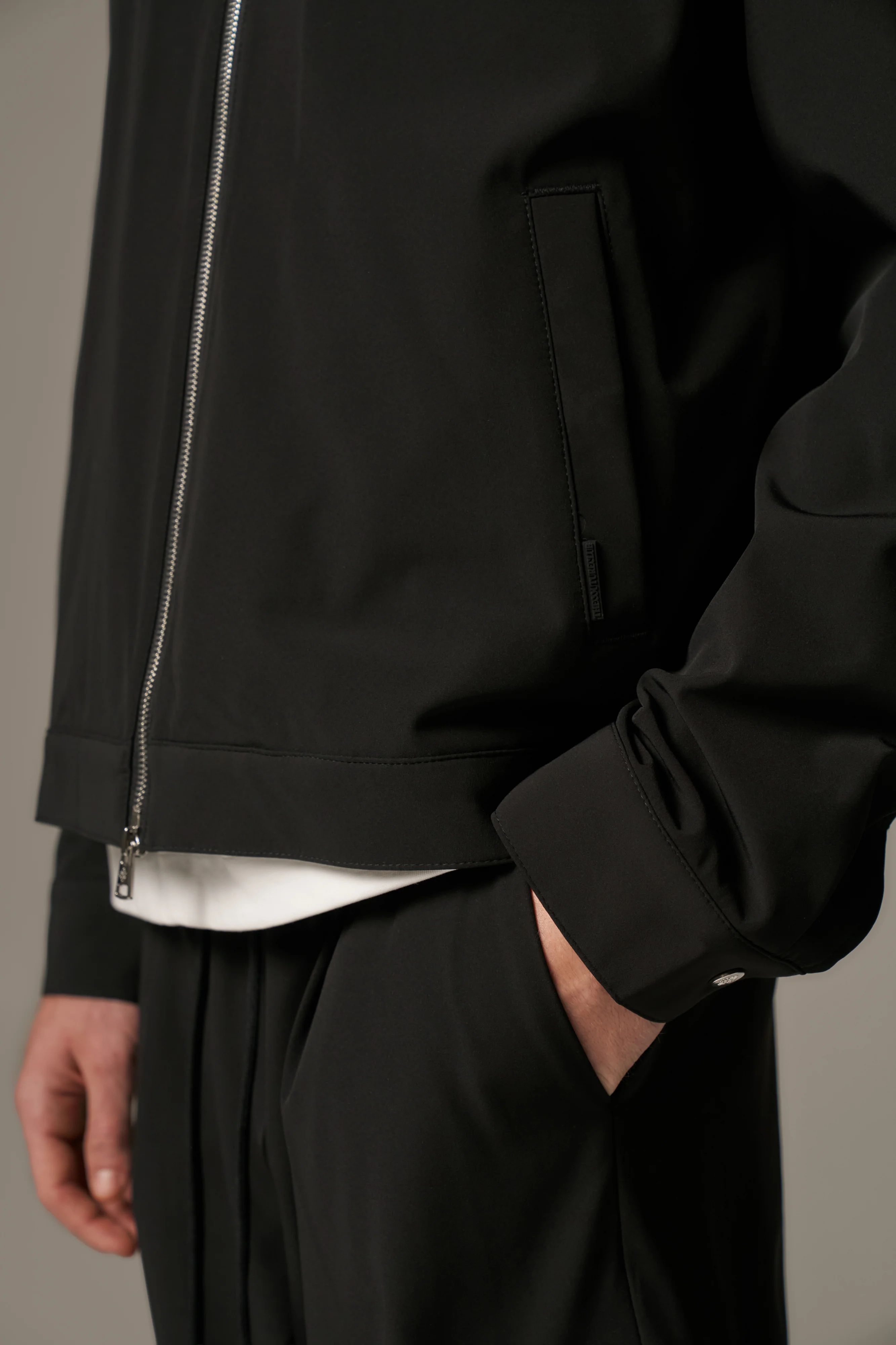 TECHNICAL ZIP THROUGH JACKET - BLACK - Image 6