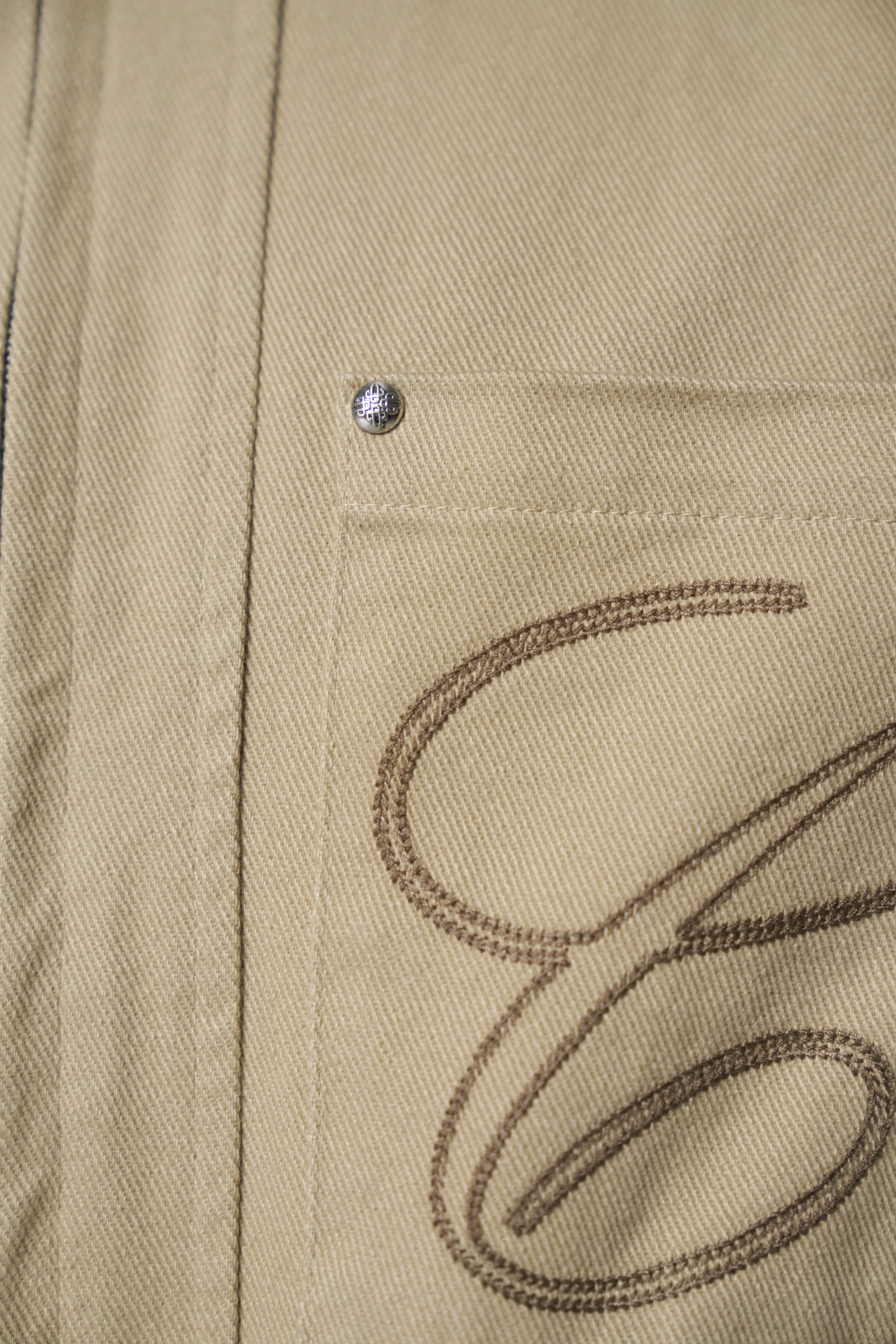 TWILL CONTRAST COLLAR JACKET - BEIGE - Image 8