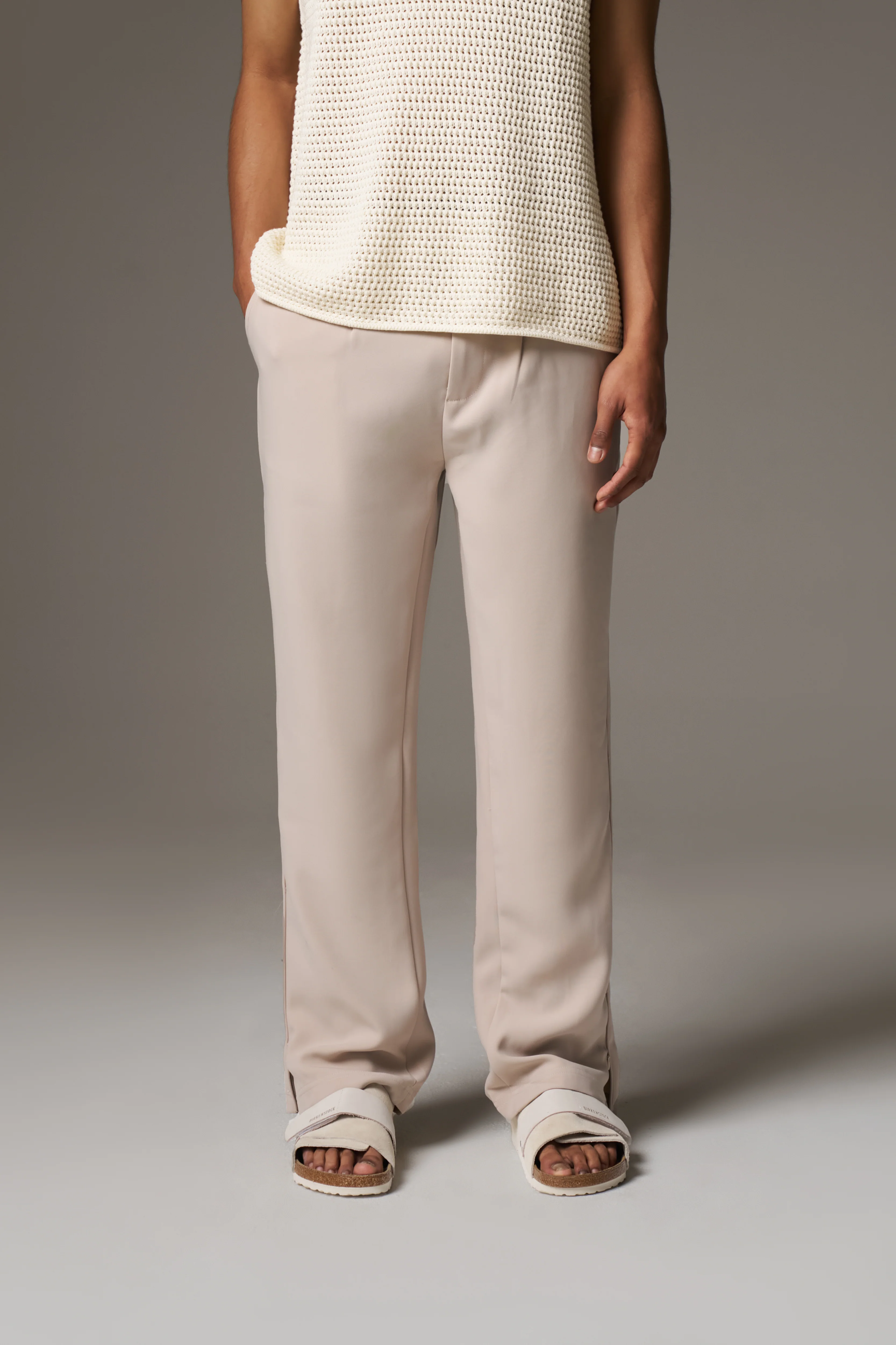 ULTIMATE SPLIT HEM SMART PANT - BEIGE - Image 2