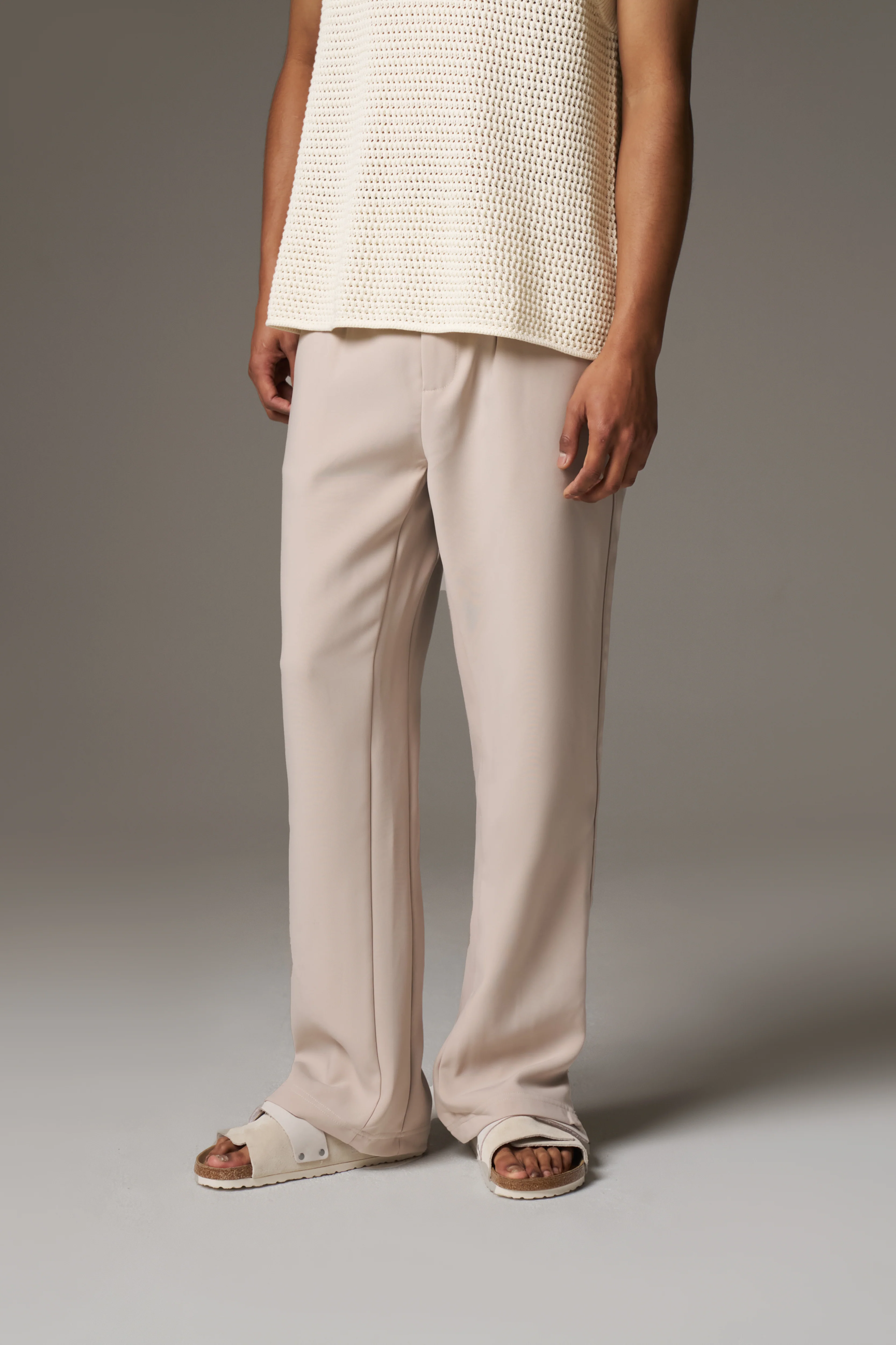 ULTIMATE SPLIT HEM SMART PANT - BEIGE - Image 6