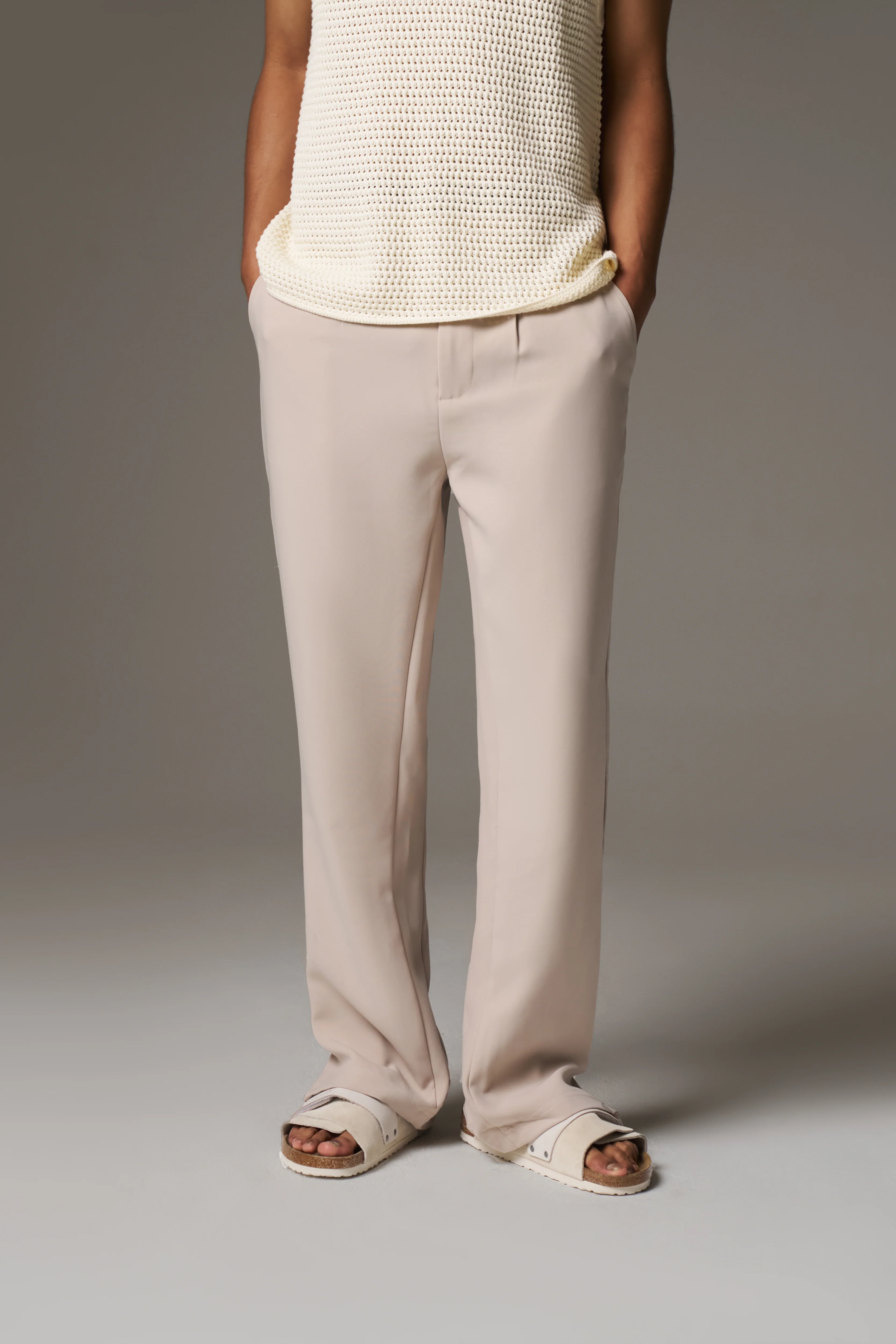 ULTIMATE SPLIT HEM SMART PANT - BEIGE - Image 7