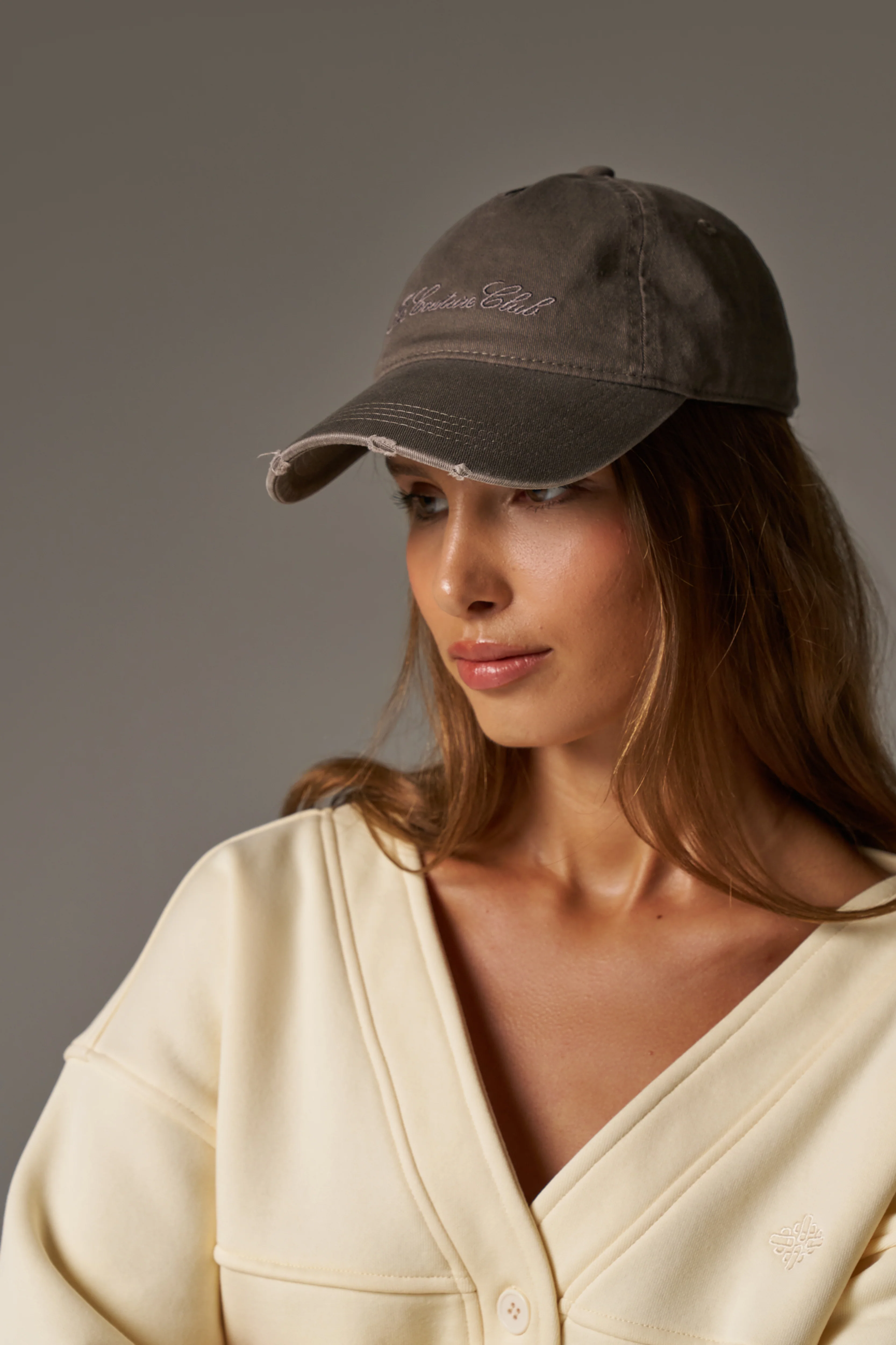 WASHED SCRIPT CAP - BROWN - Image 3