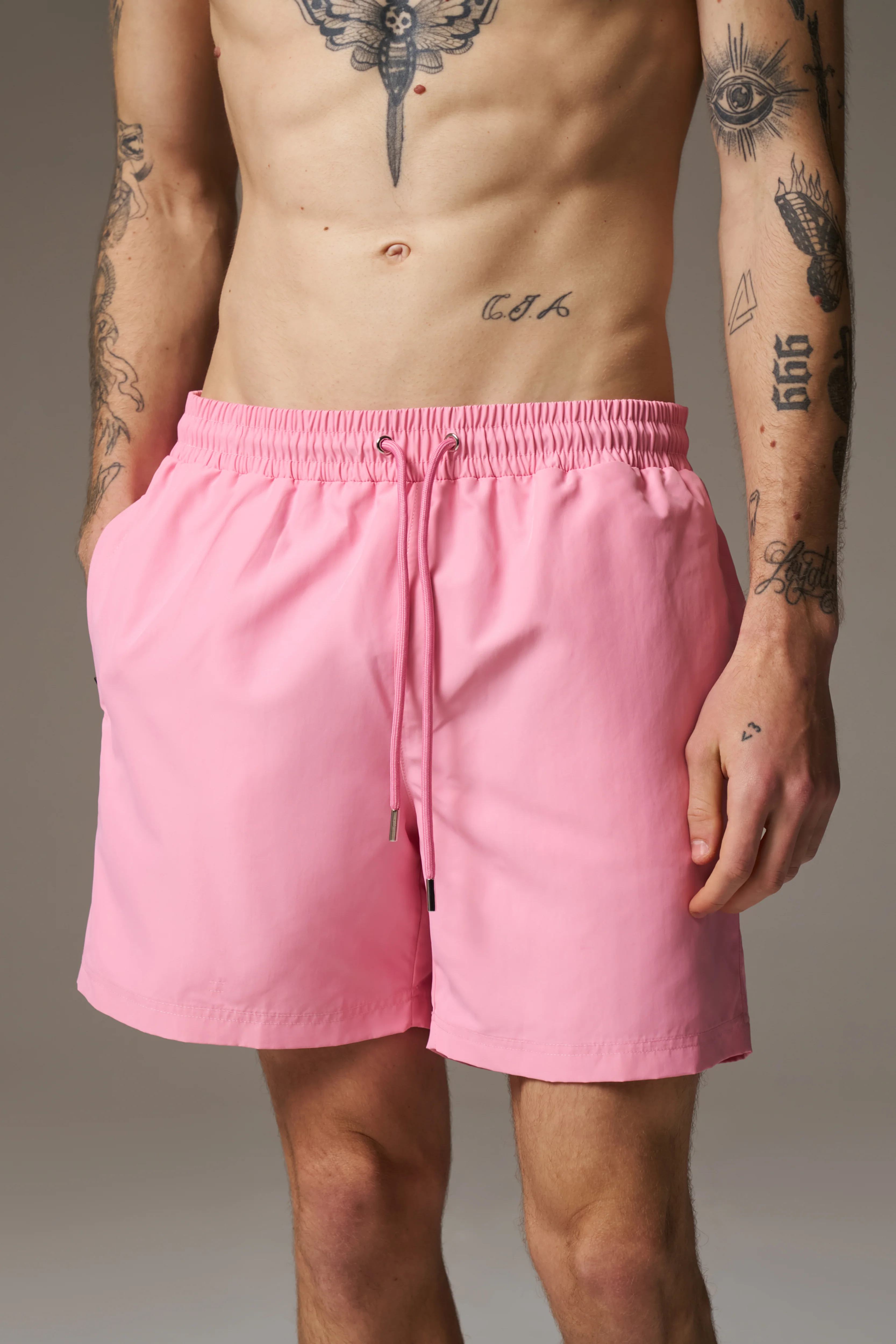 WATER REACTIVE EMBLEM SWIM SHORT - PINK - Image 8
